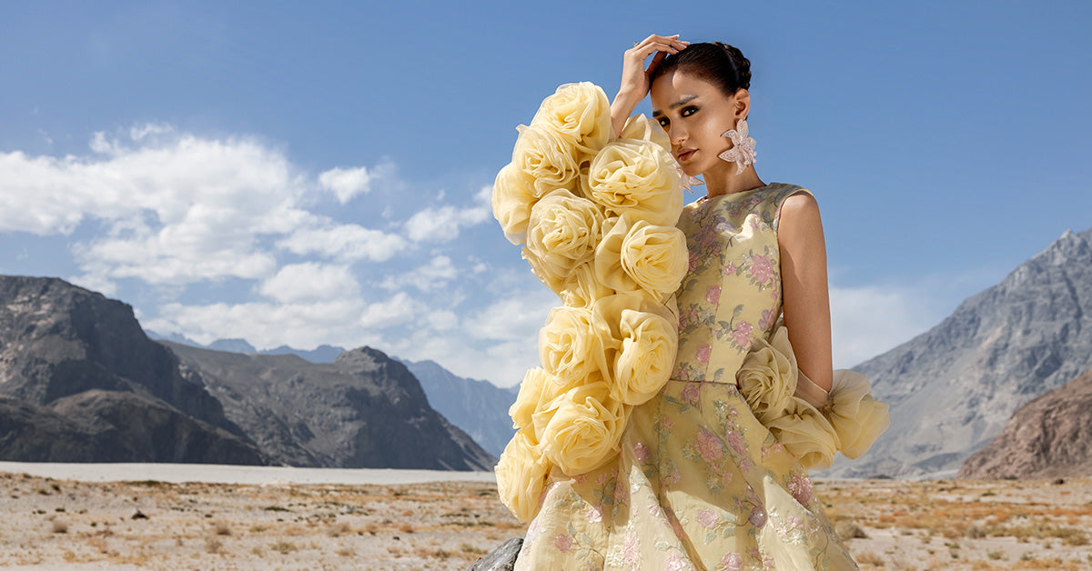 Embroidered Organza Fabric (2Pcs) | LF-910