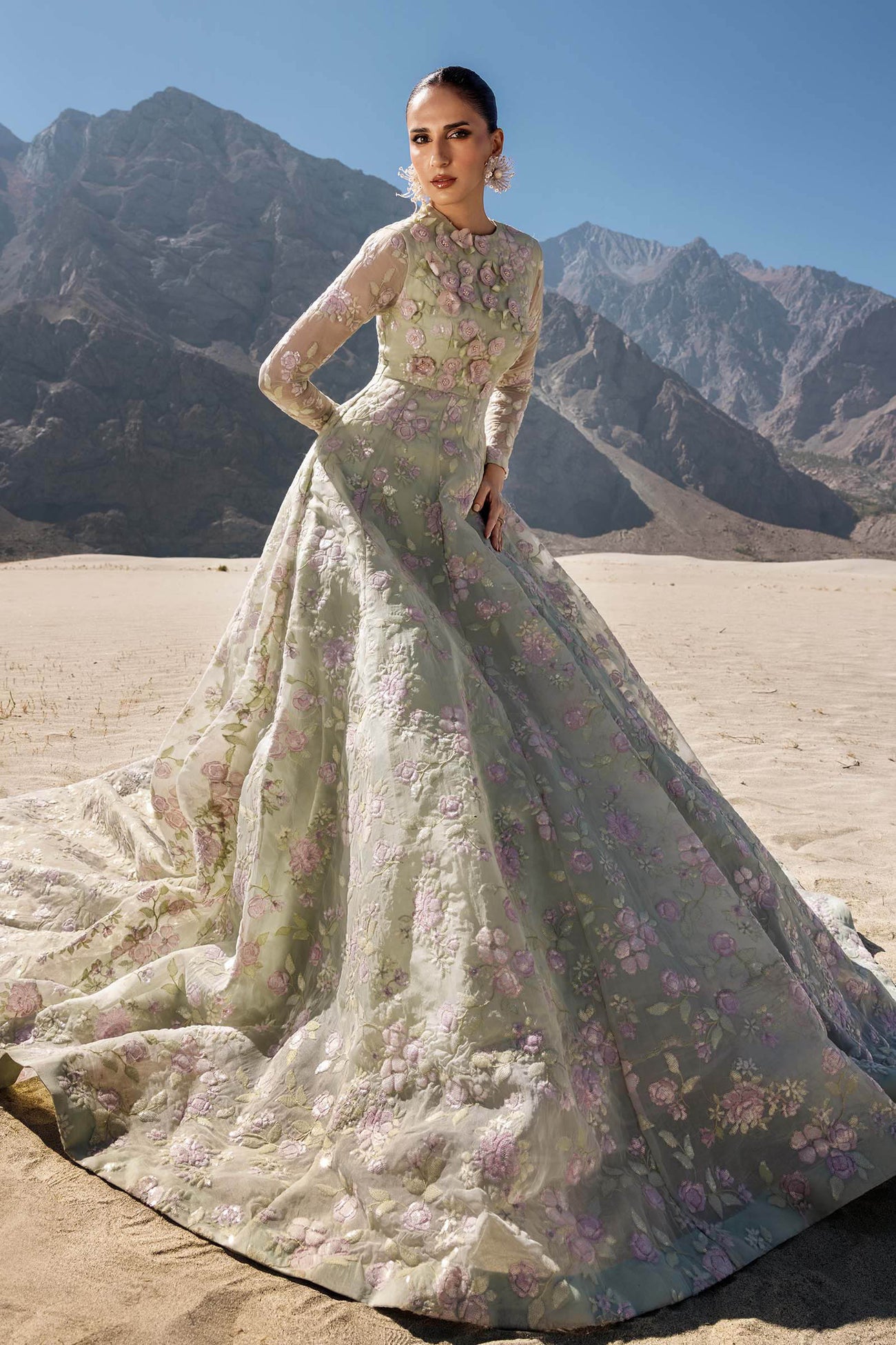 Embroidered Organza Fabric (2Pcs) | LF-911