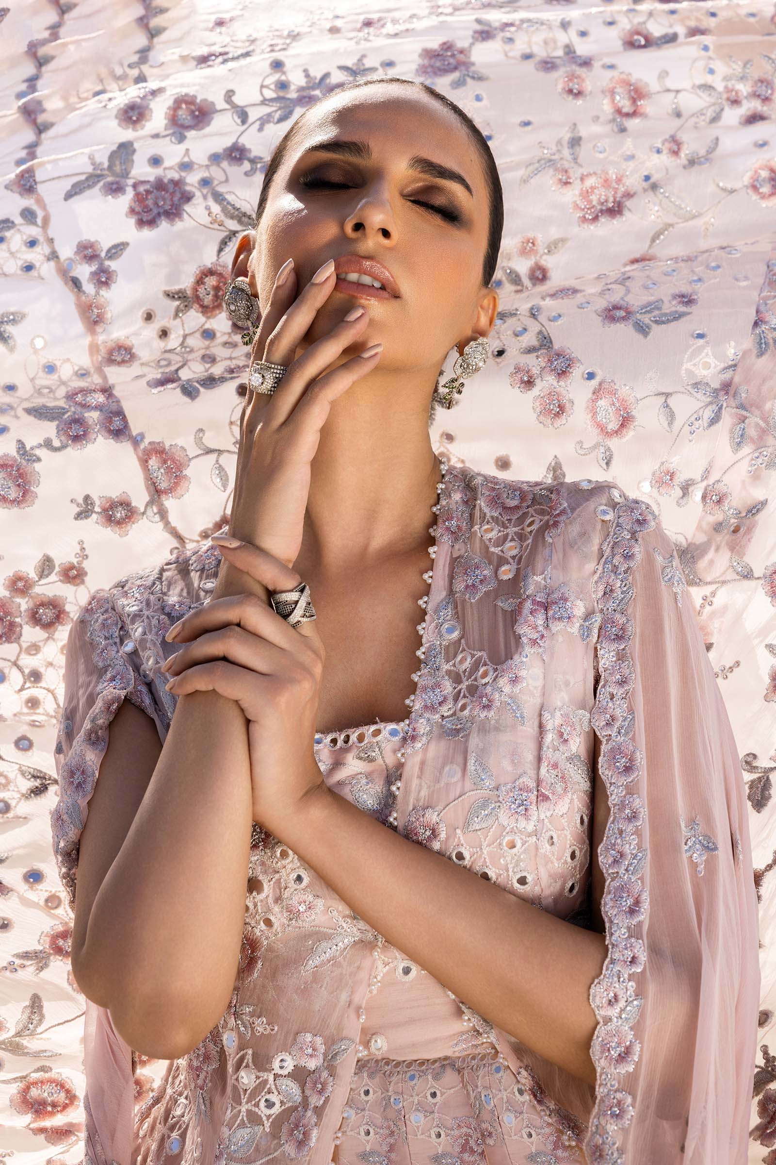 Embroidered Chiffon Fabric (2Pcs) | LF-916