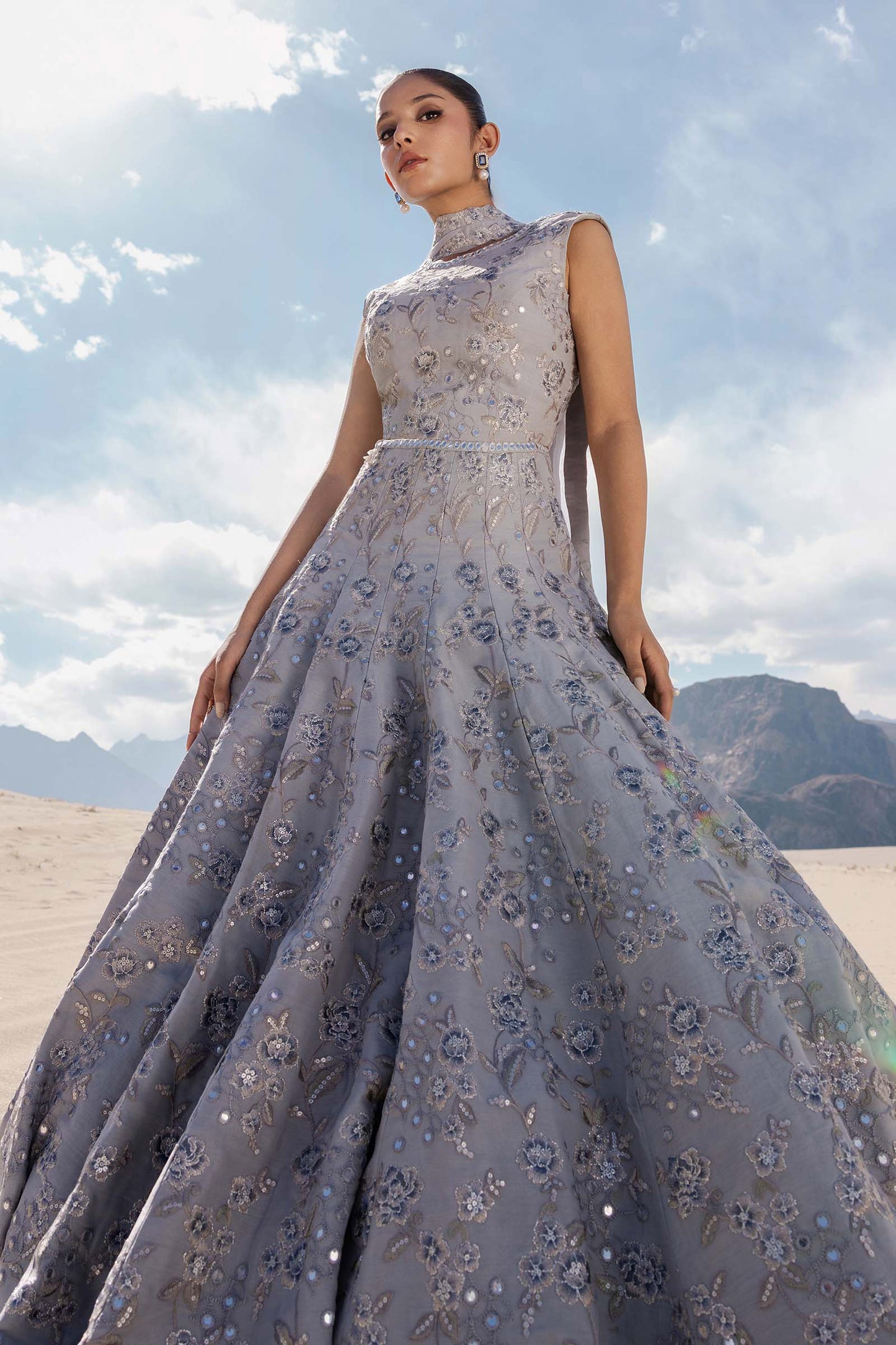 Embroidered Chiffon Fabric (2Pcs) | LF-917