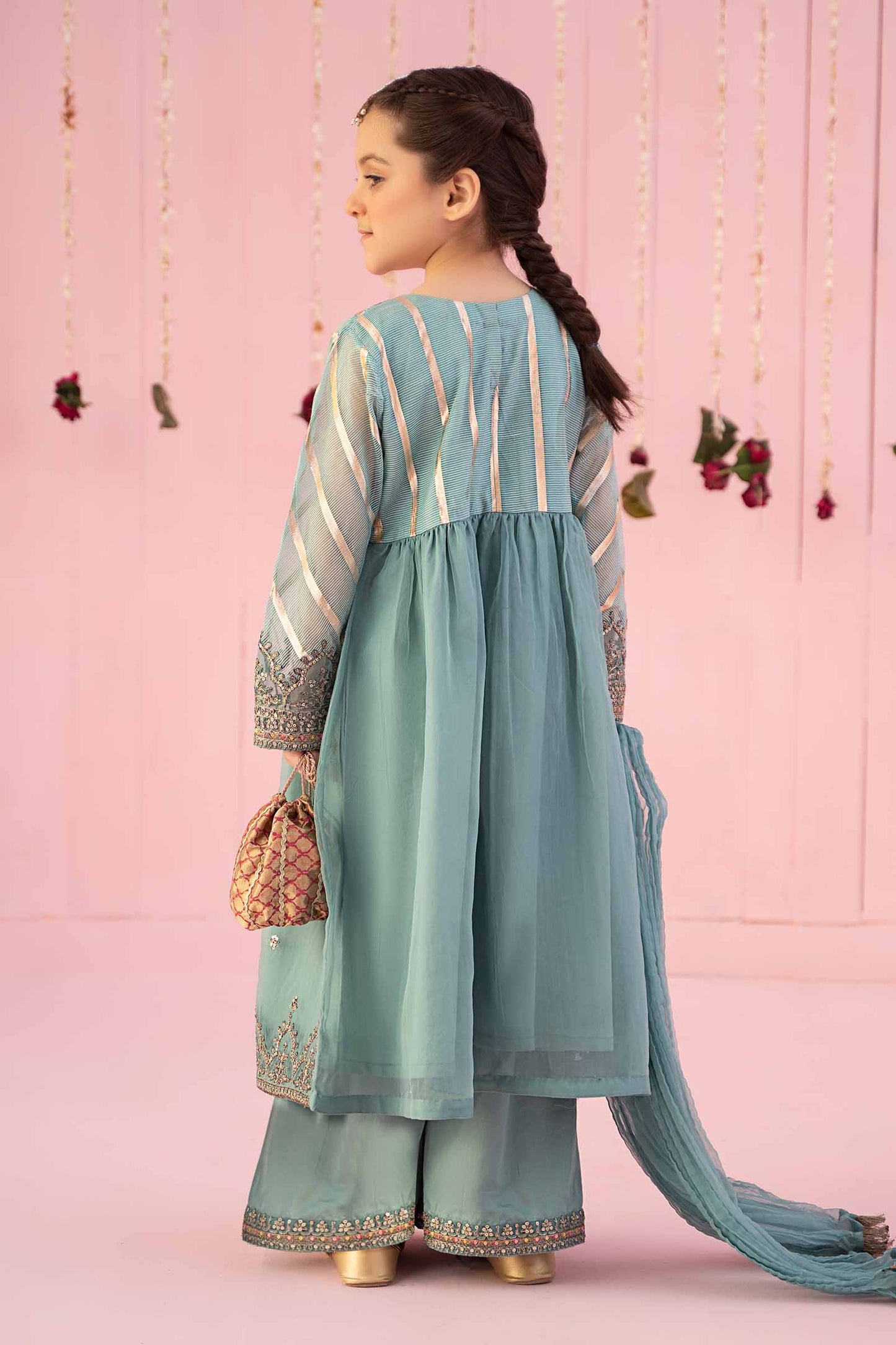 3 Piece Embroidered Organza Suit