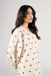 2 Pc Embroidered Textured Cotton Suit