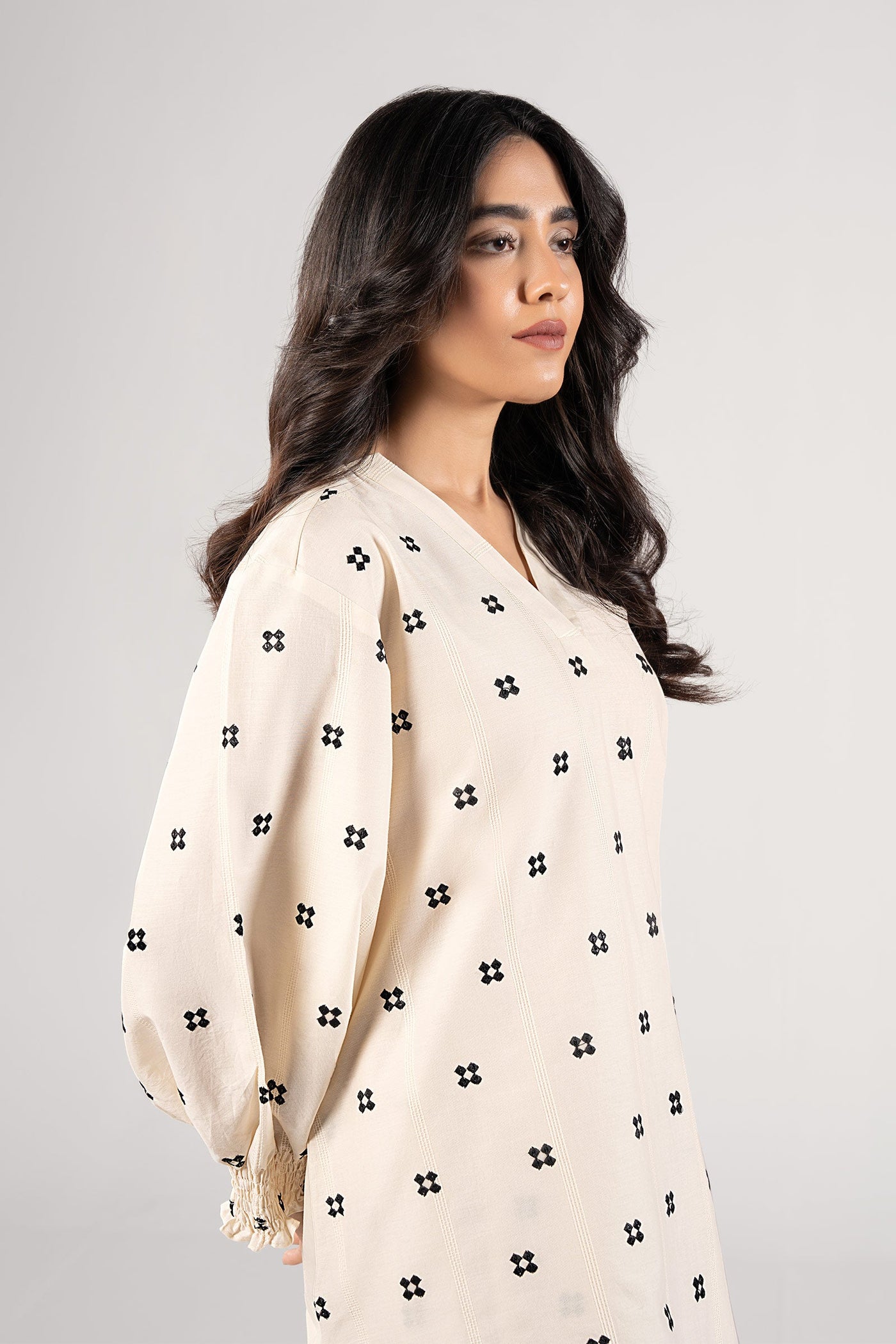 2 Pc Embroidered Textured Cotton Suit | MB-CS25-186