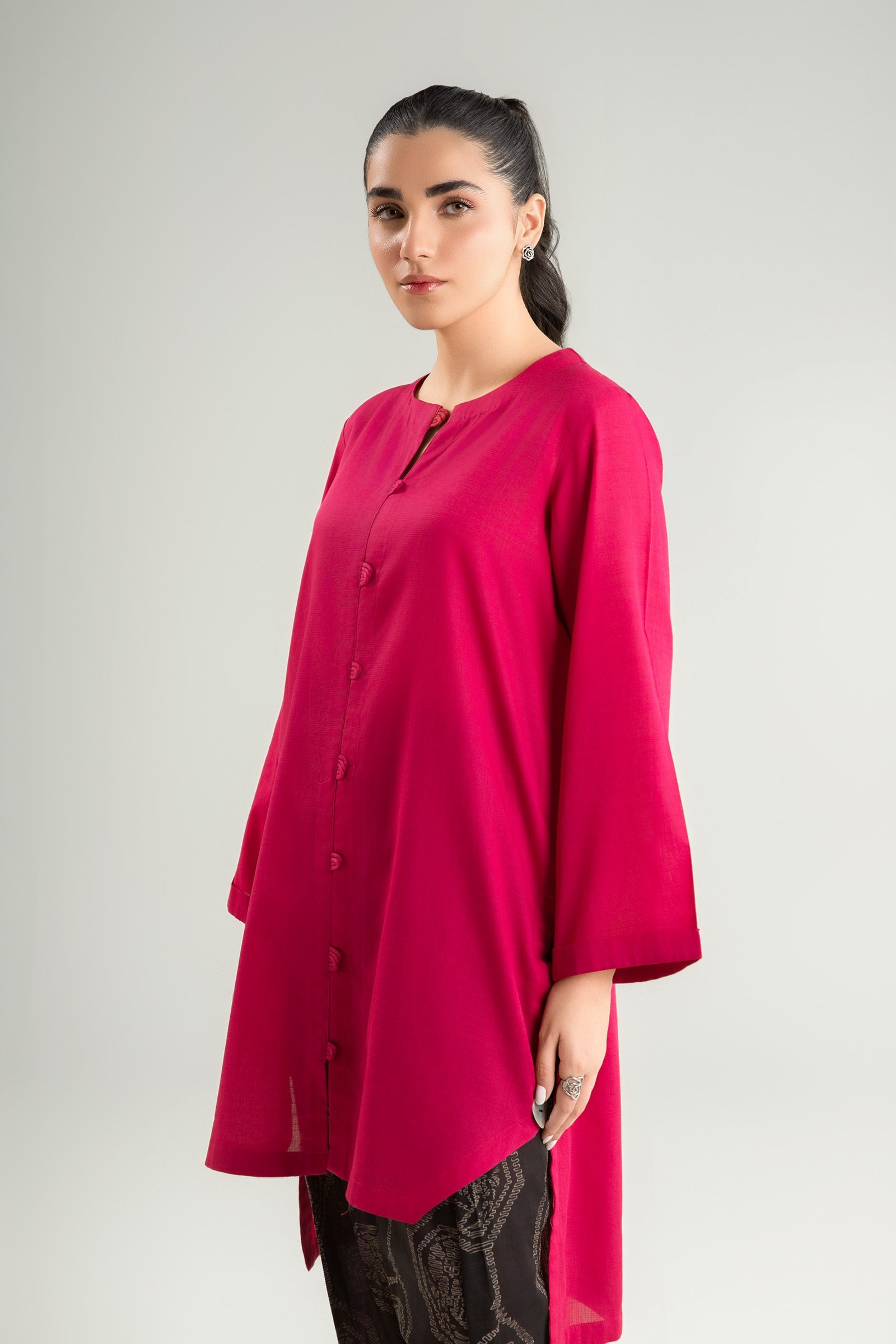 2 Pc Printed Slub Lawn Suit