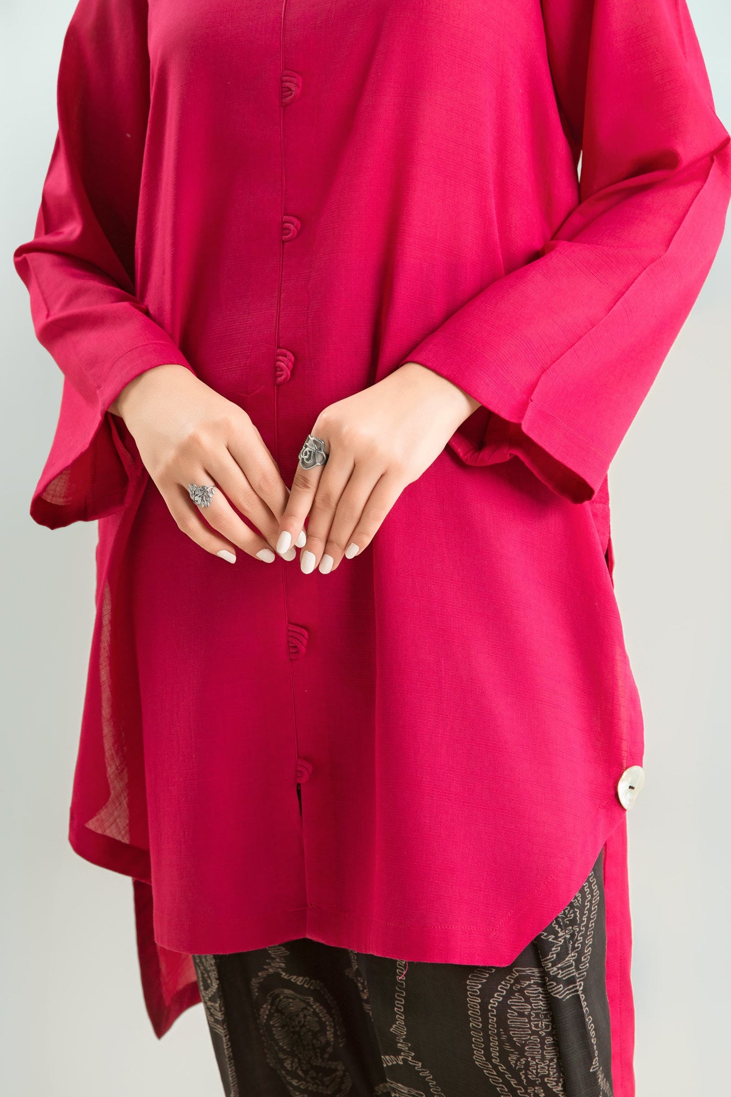 2 Pc Printed Slub Lawn Suit
