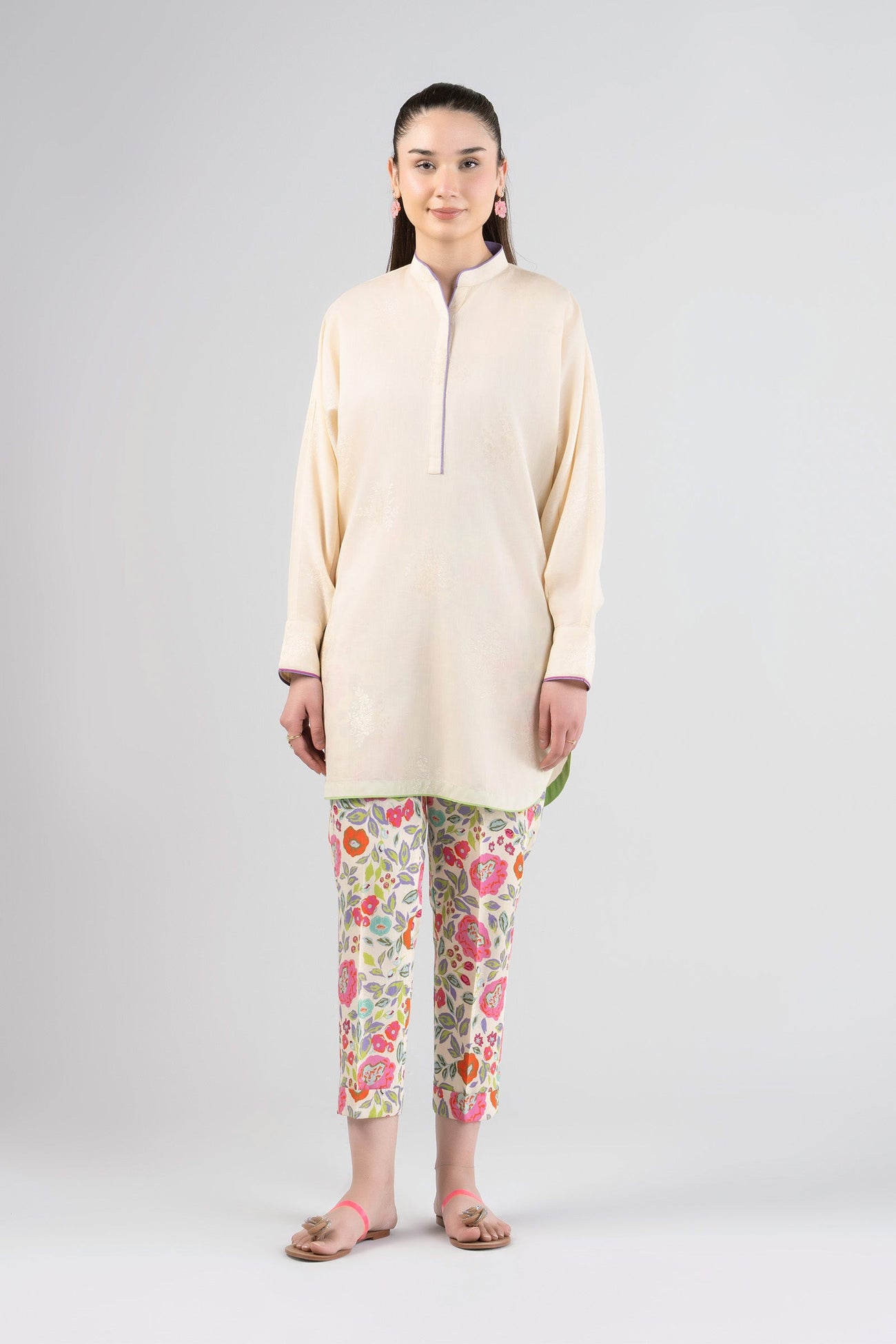 2 Pc Printed Jacquard Viscose Suit