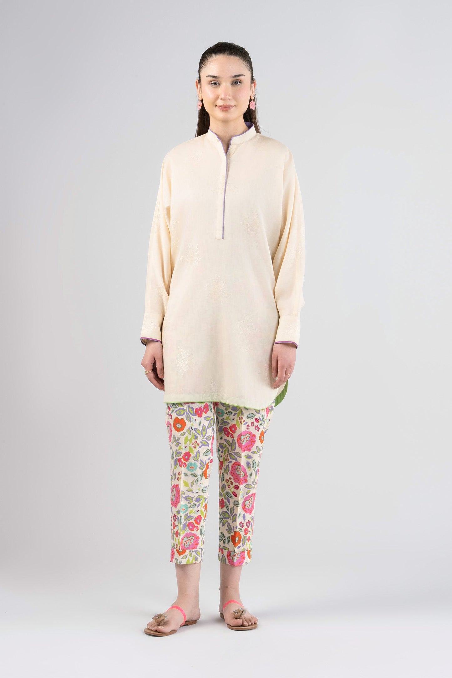 2 Pc Printed Jacquard Viscose Suit