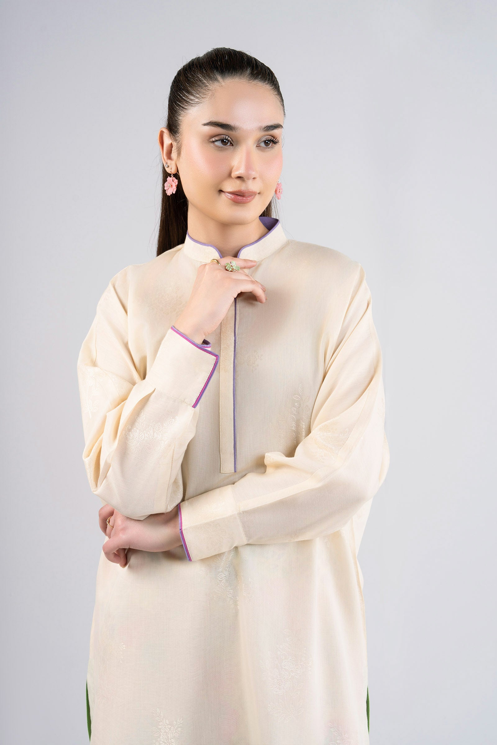 2 Pc Printed Jacquard Viscose Suit