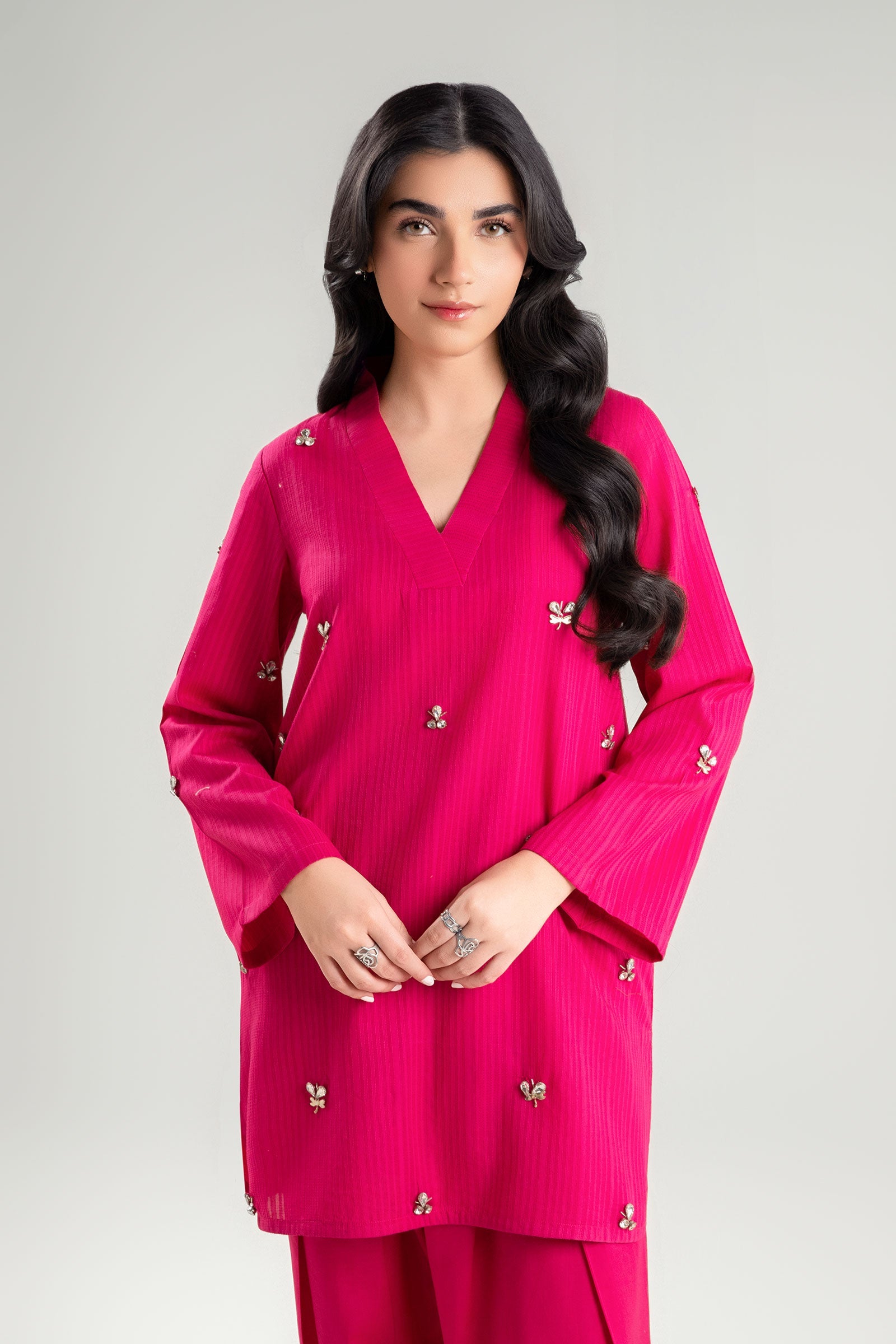 2 Pc Dyed Dobby Suit