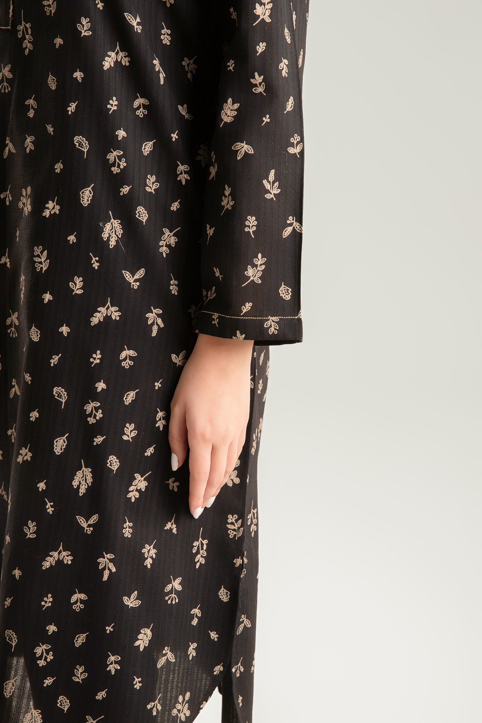 2 Pc Printed Textured Cotton Suit