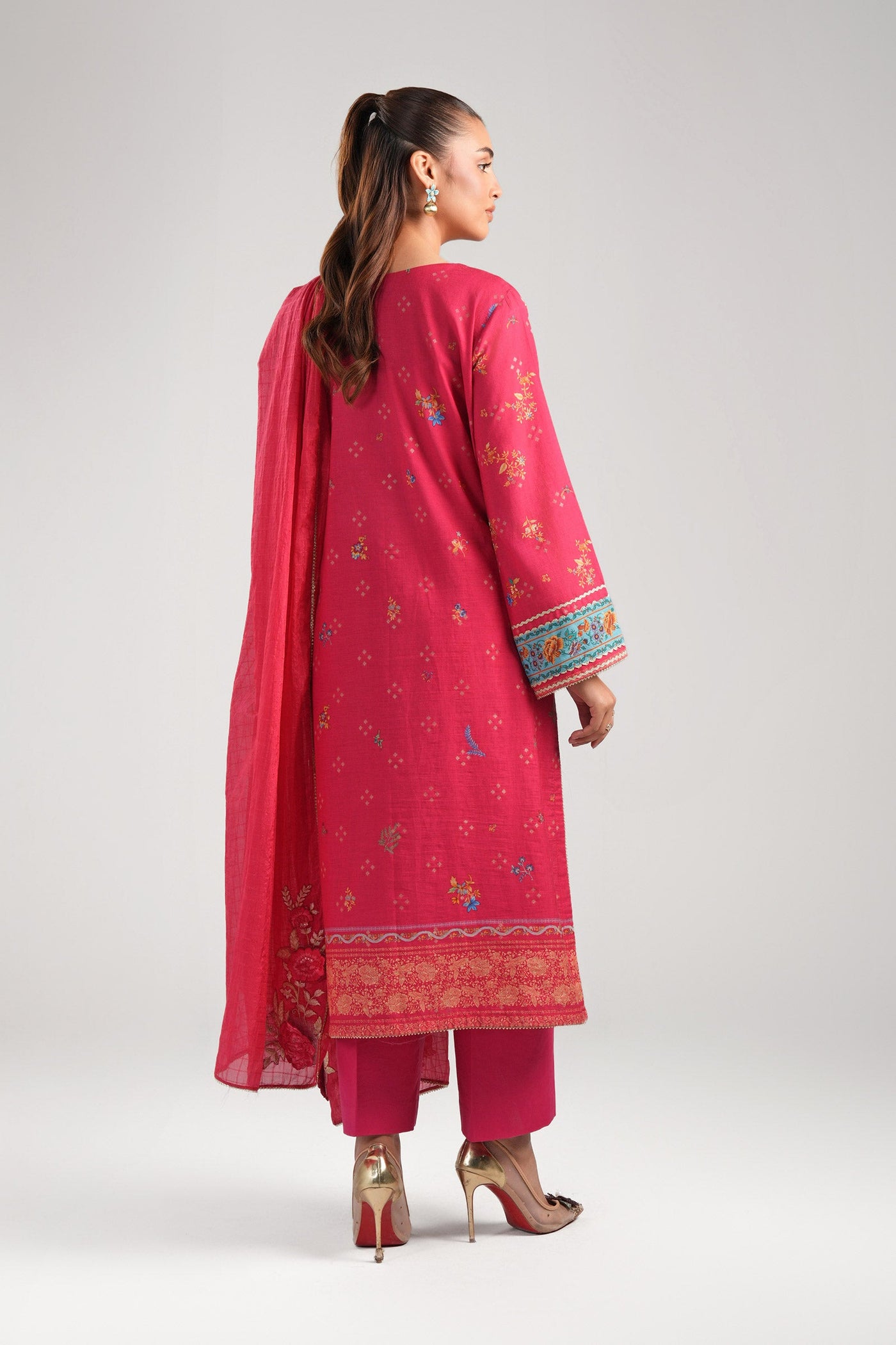 2 Pc Embroidered Lurex Mukaish Suit