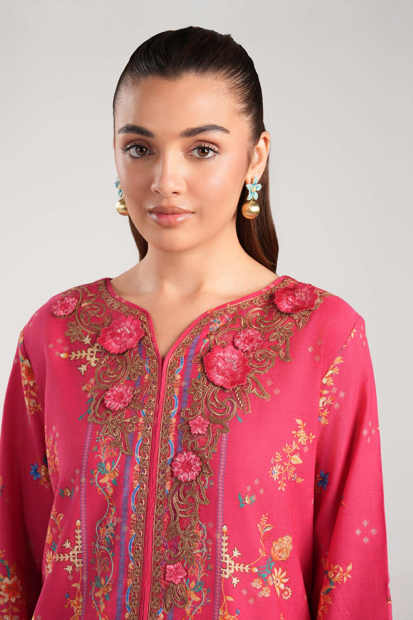 2 Pc Embroidered Lurex Mukaish Suit