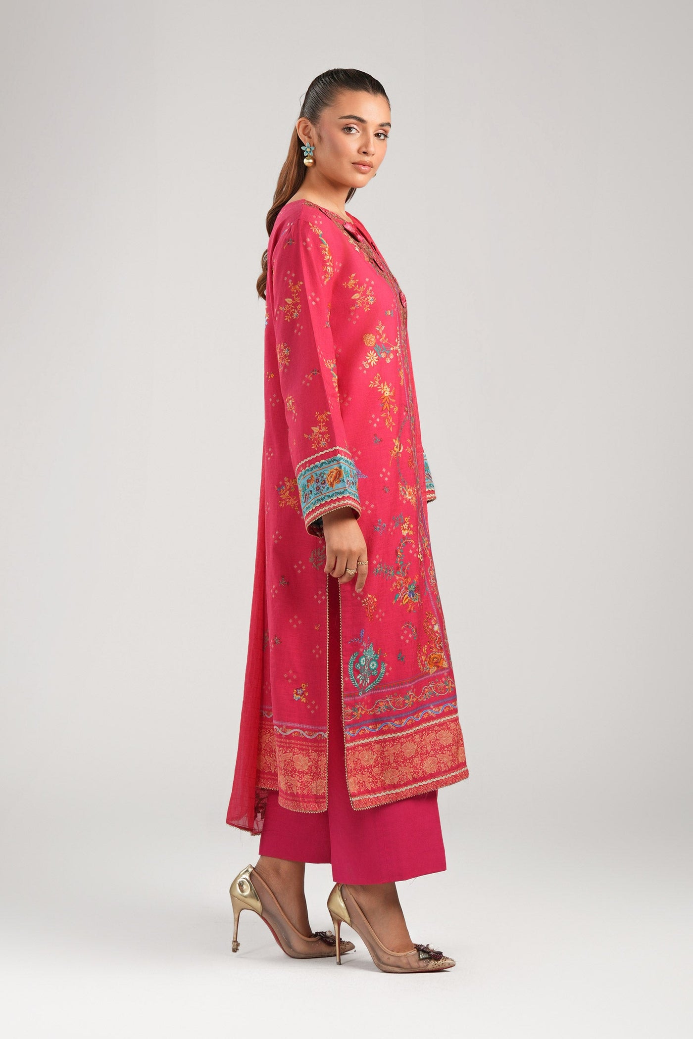 2 Pc Embroidered Lurex Mukaish Suit