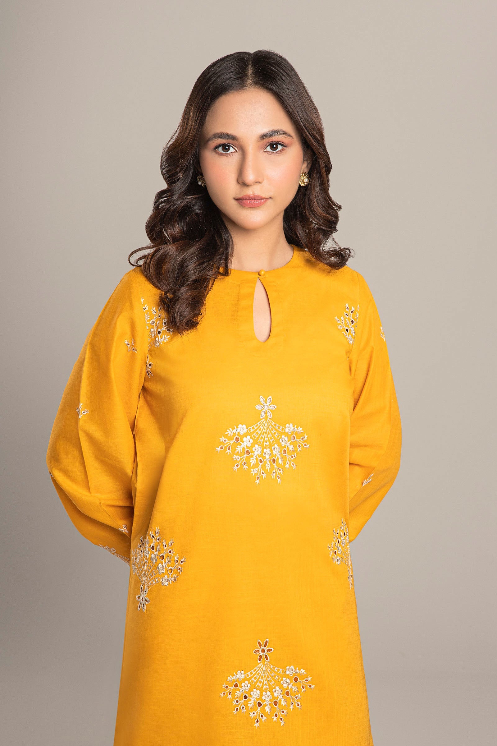 2 Pc Embroidered Crosshatch Lawn Suit