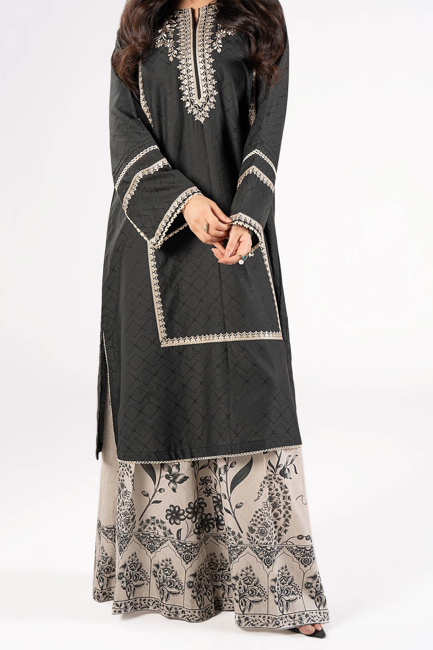 2 Pc Embroidered Viscose Suit