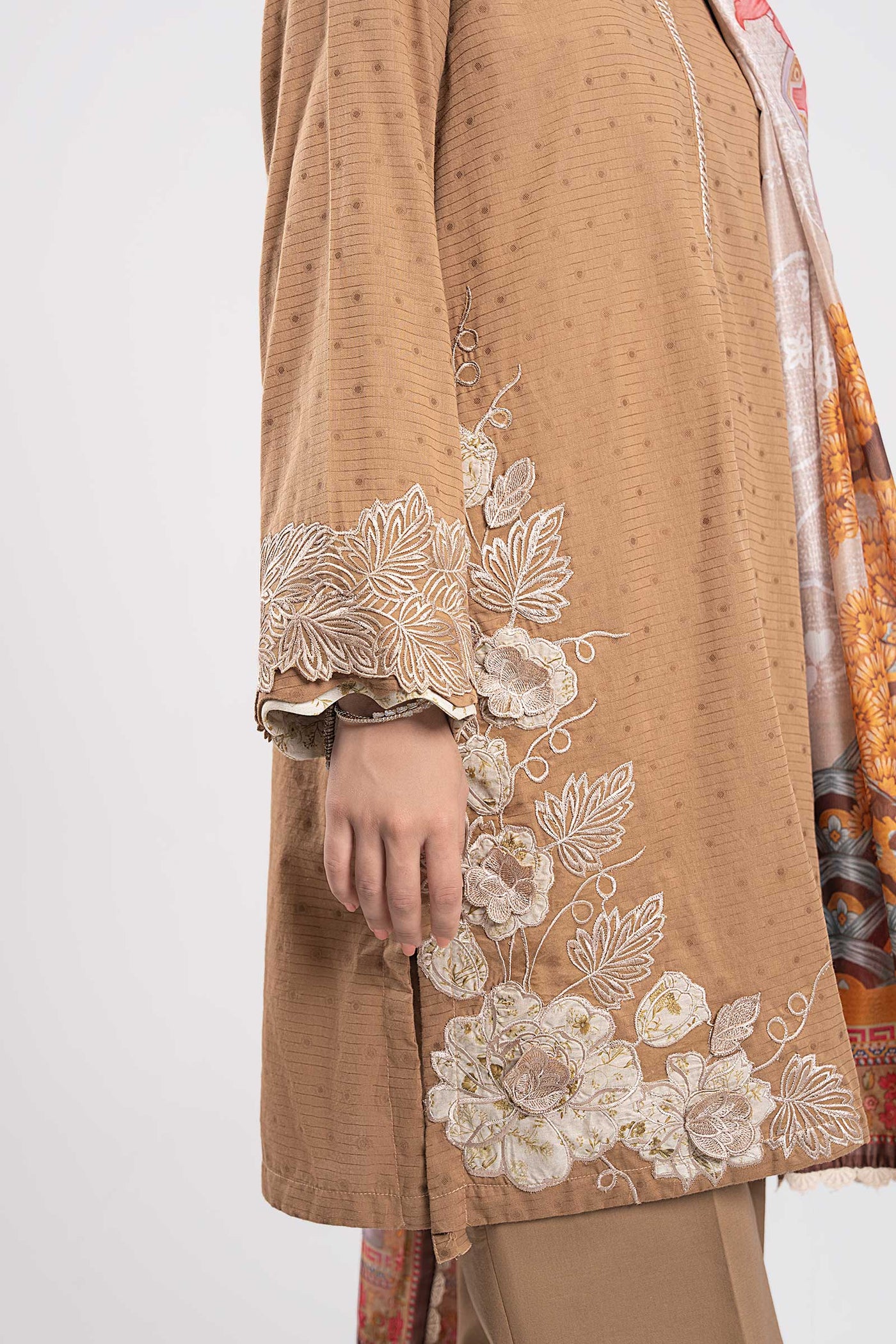 2 Pc Embroidered Lurex Suit