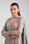 2 Pc Embroidered Zari Stripes Suit