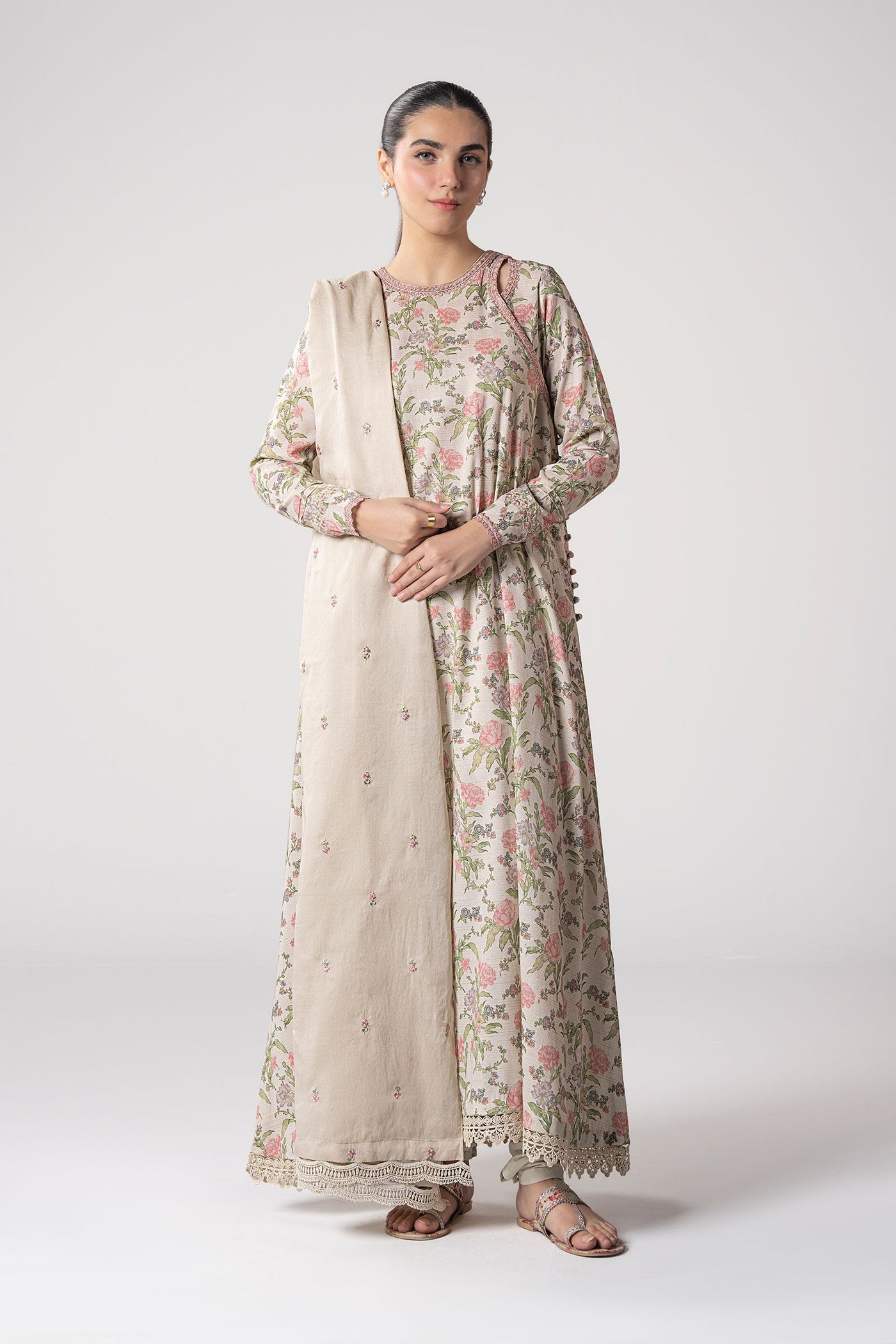 2 Pc Embroidered Zari Stripes Suit | MB-CS25-133
