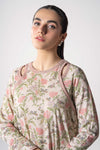 2 Pc Embroidered Zari Stripes Suit