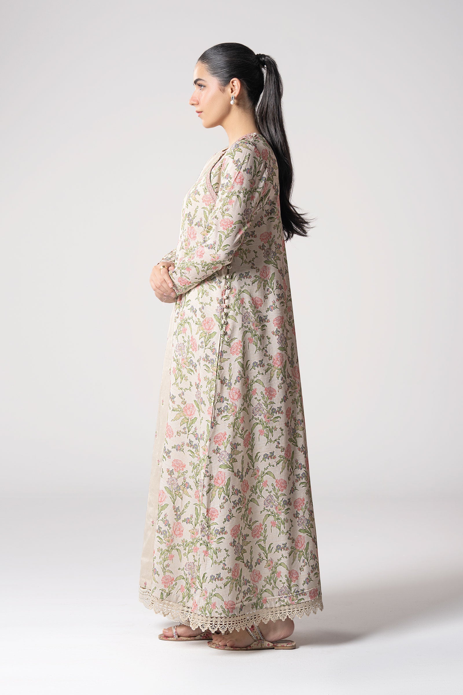2 Pc Embroidered Zari Stripes Suit