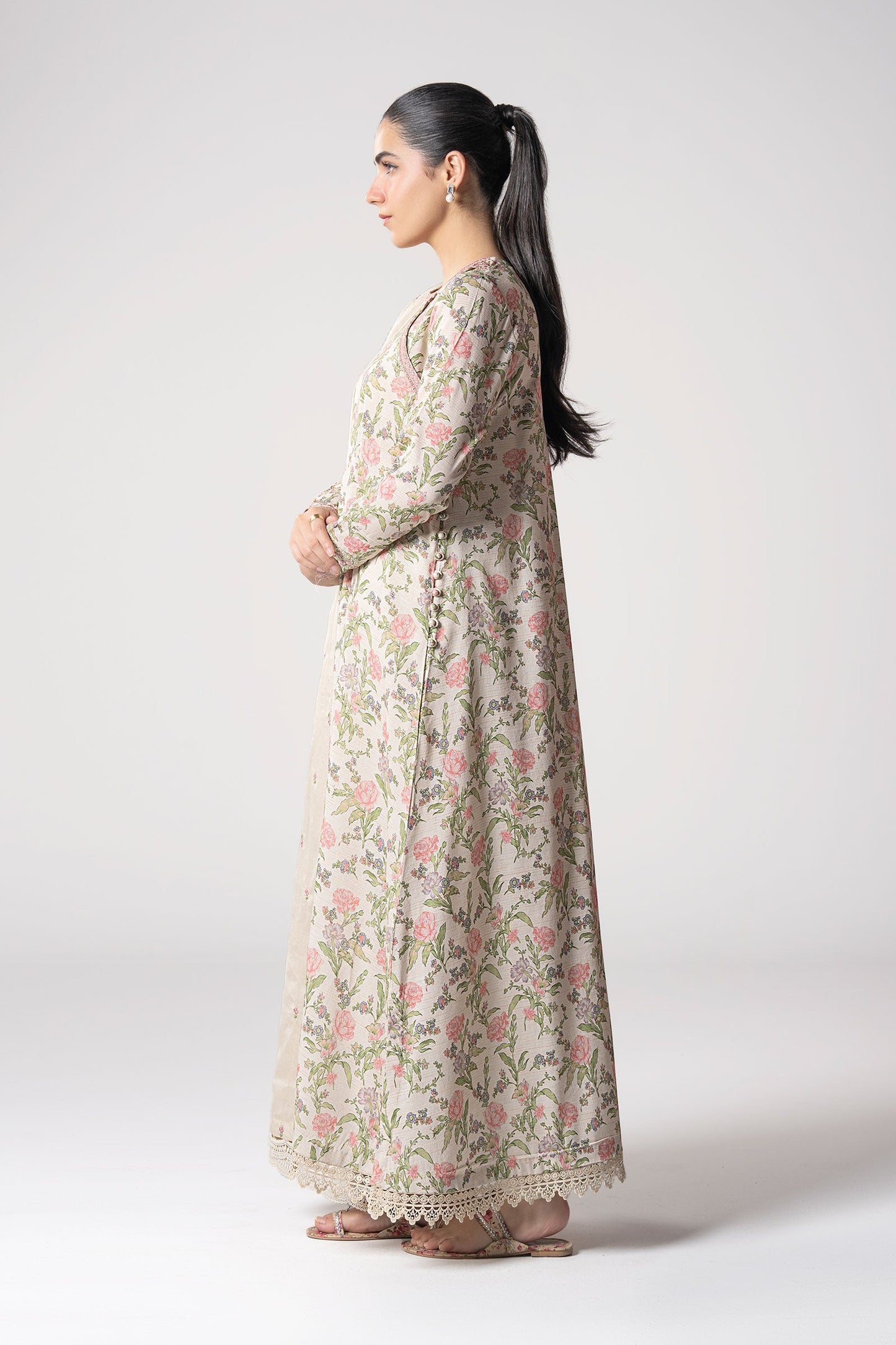 2 Pc Embroidered Zari Stripes Suit
