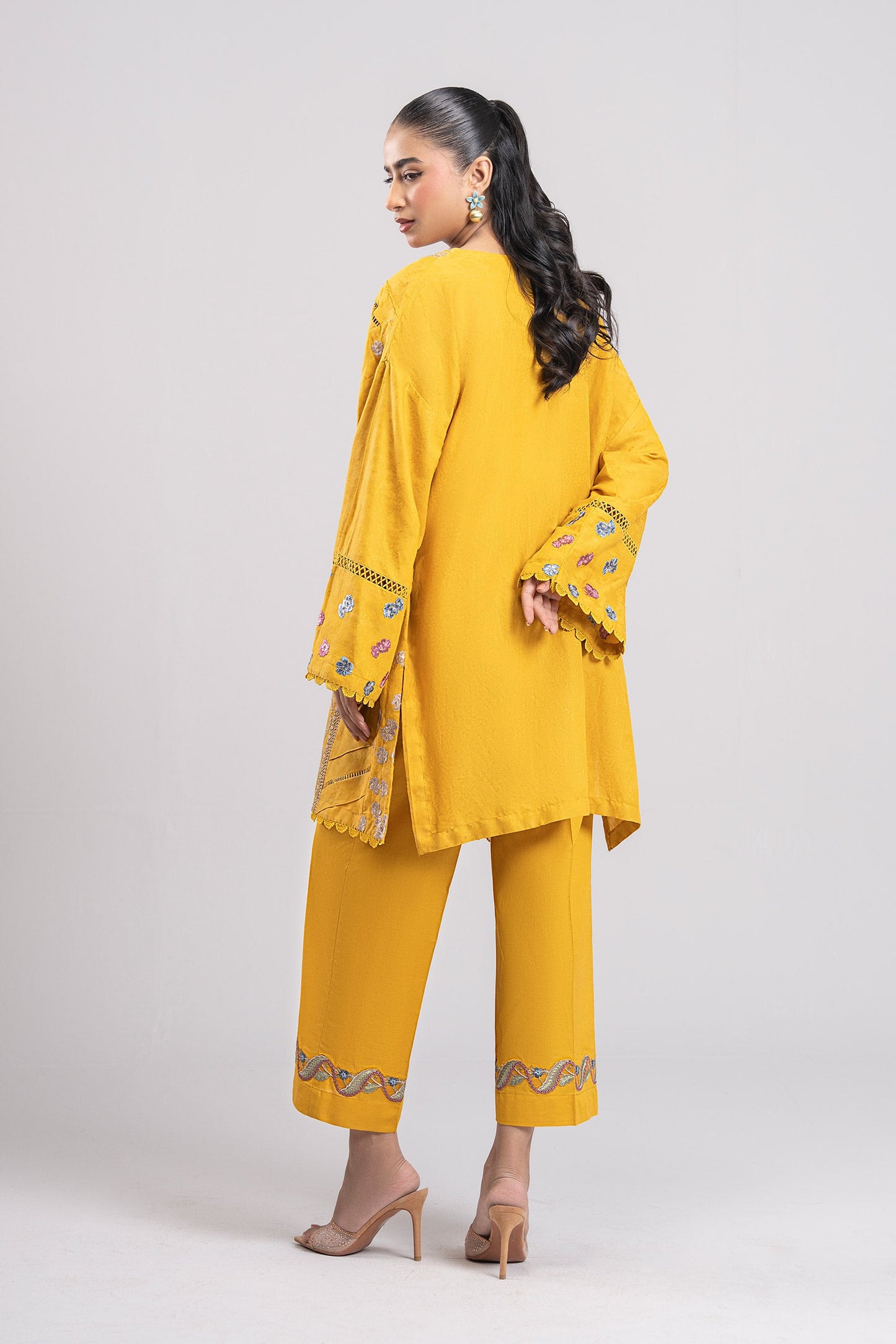 3 Pc Printed Silk Suit