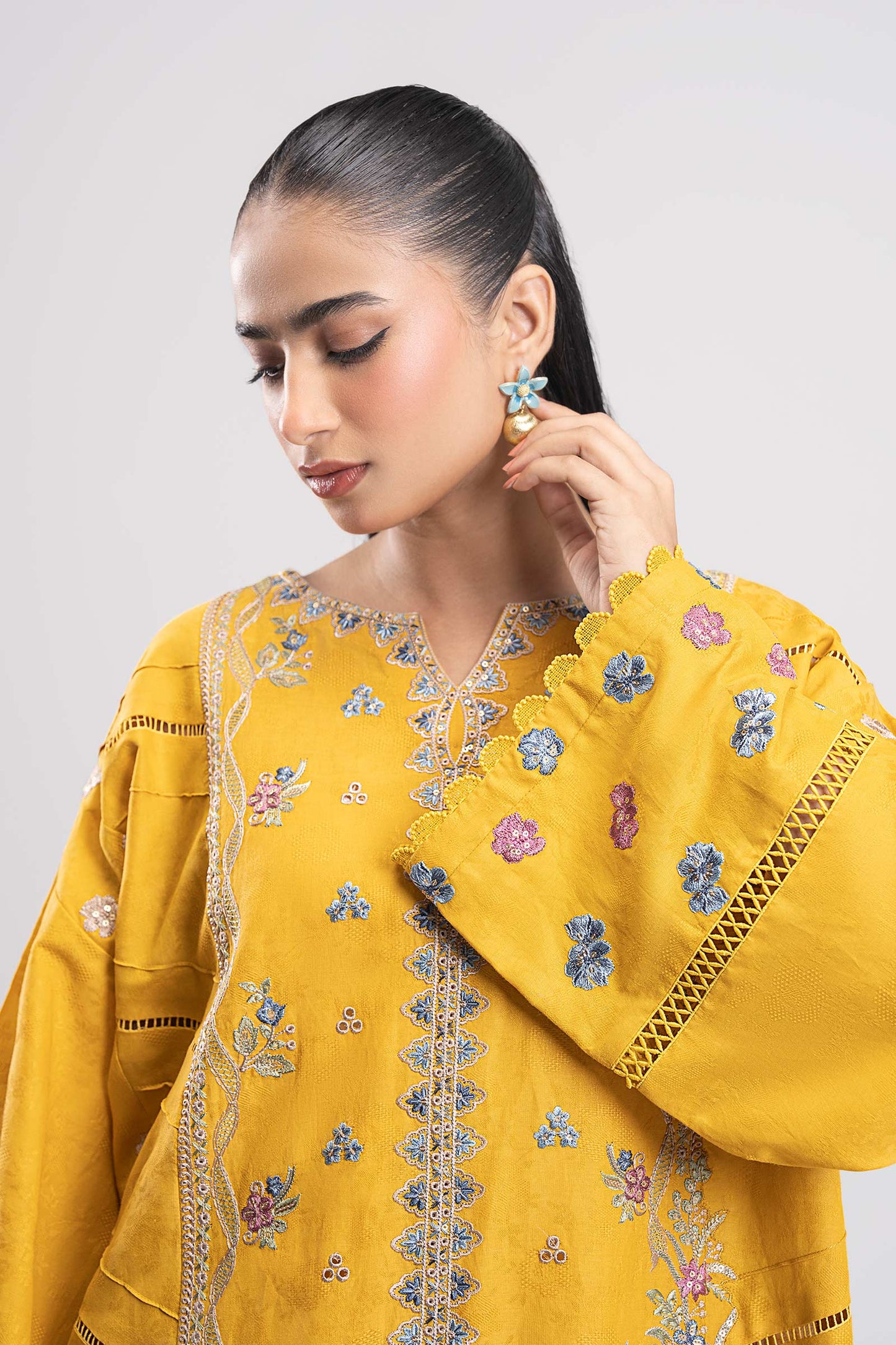 3 Pc Printed Silk Suit