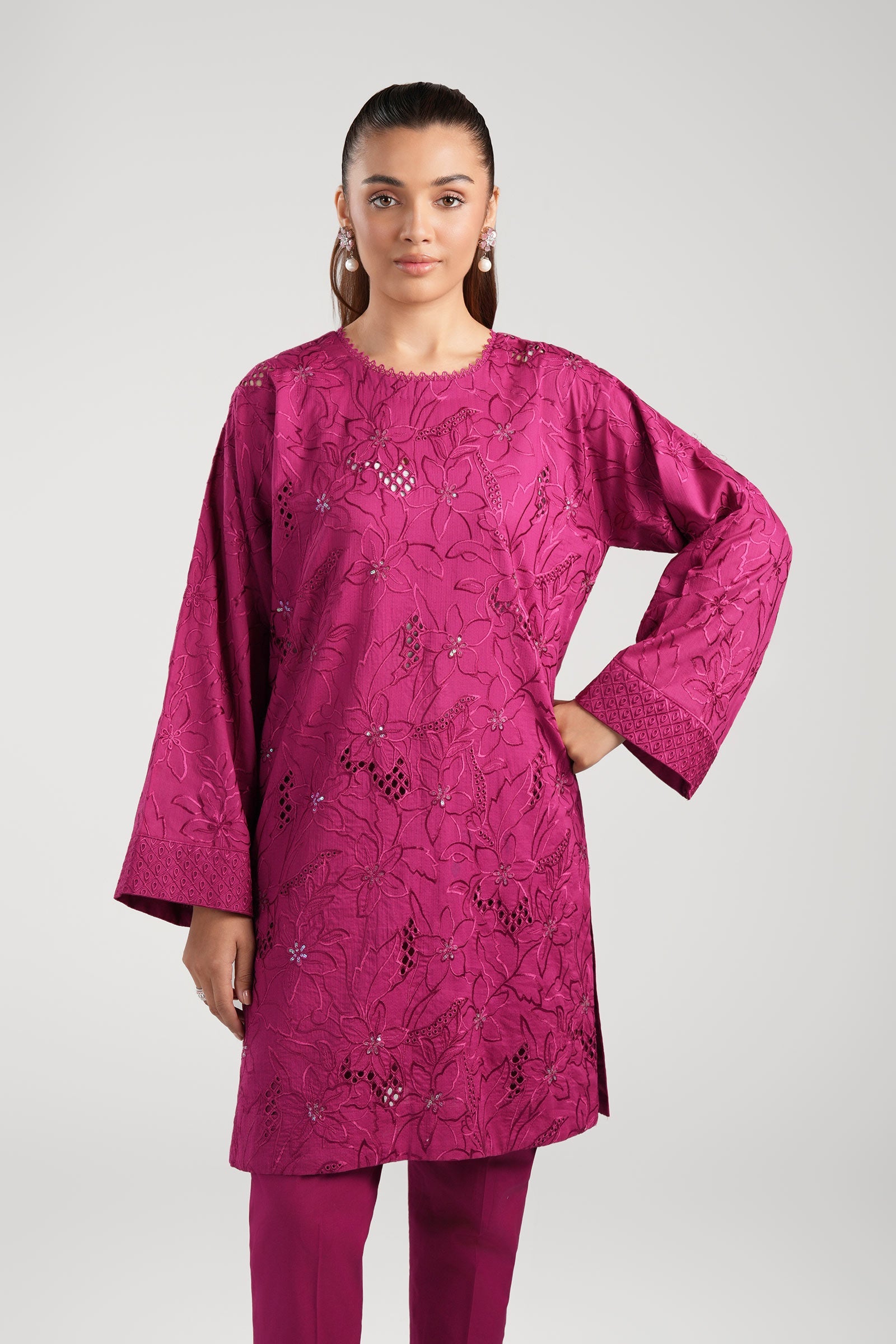 3 Pc Embroidered Dobby Suit