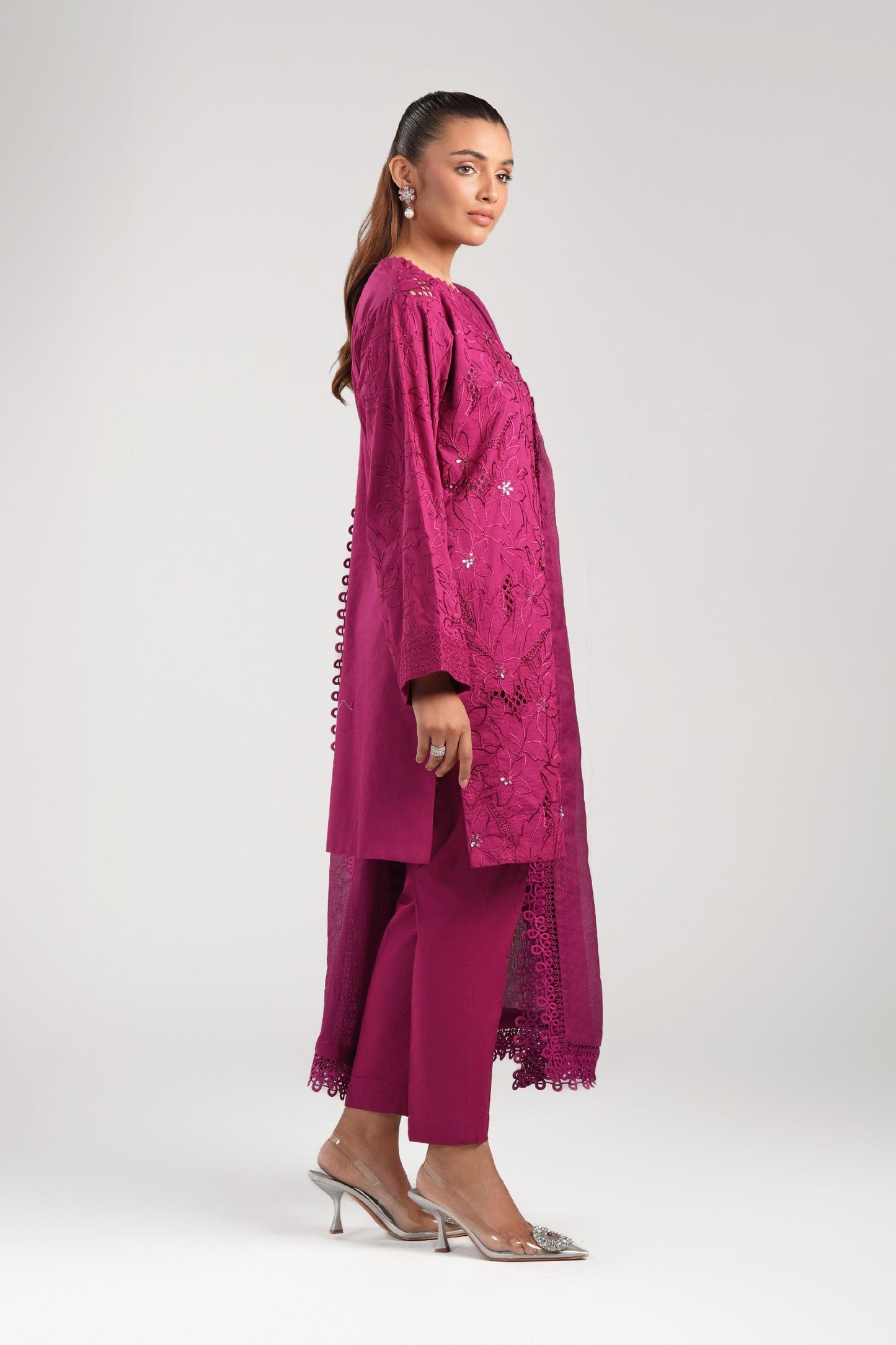 3 Pc Embroidered Dobby Suit