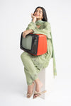 3 Pc Embroidered Lurex Stripe Suit
