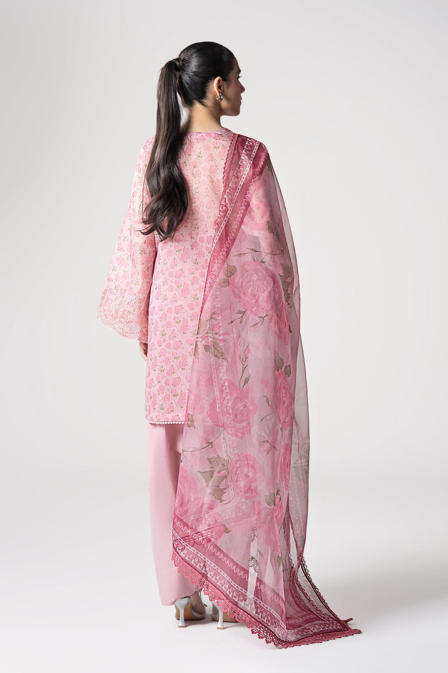 3 Pc Embroidered Cotton Tissue Suit