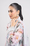 3 Pc Printed Silk Suit