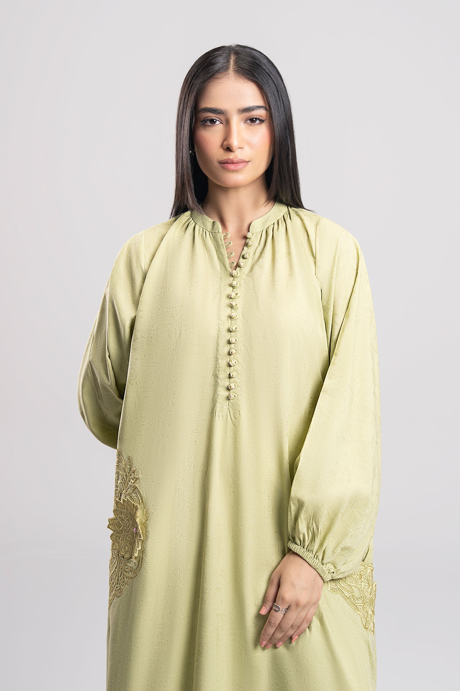 Embroidered Dobby Viscose Shirt