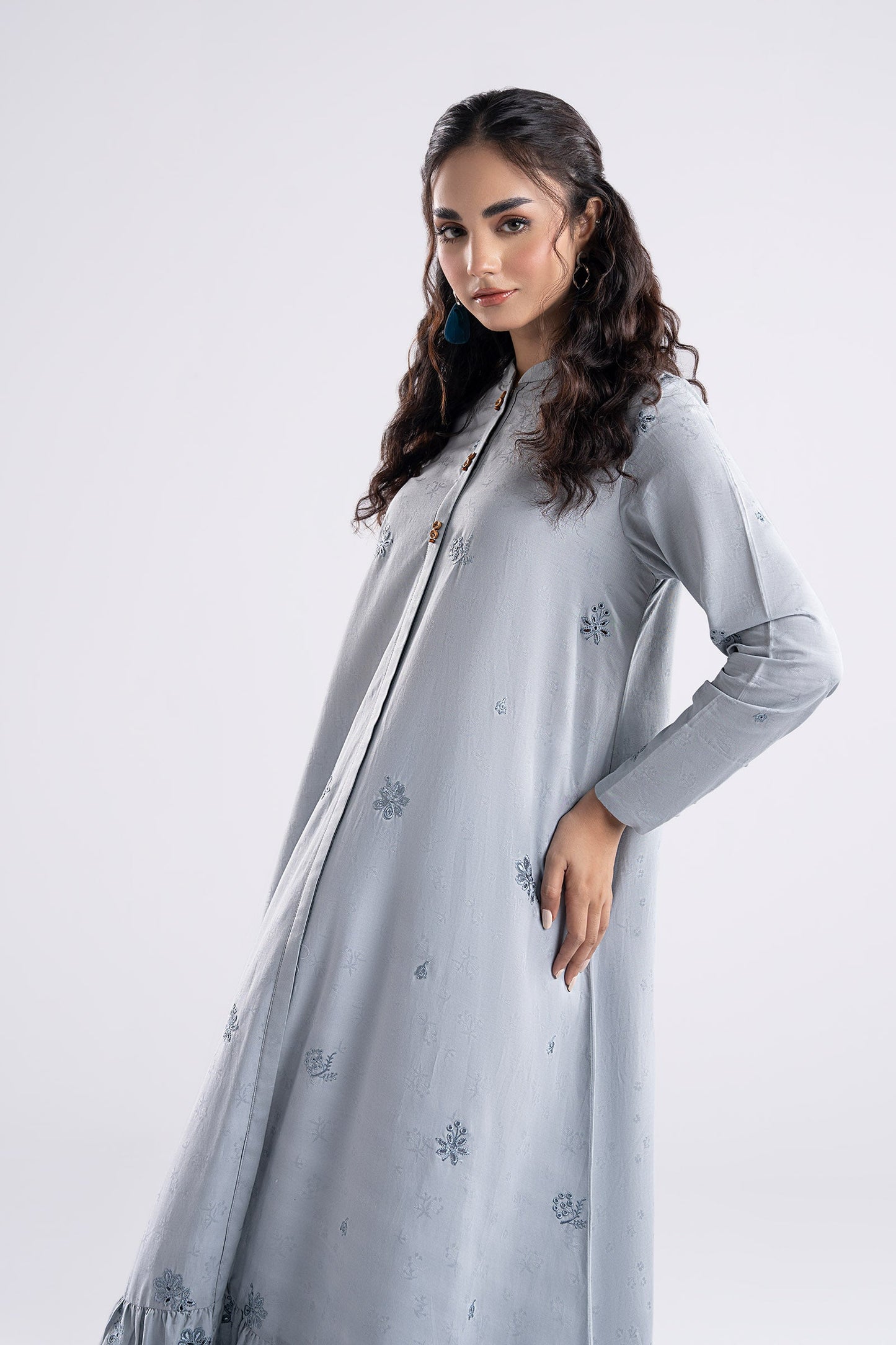 Embroidered Dobby Viscose Dress