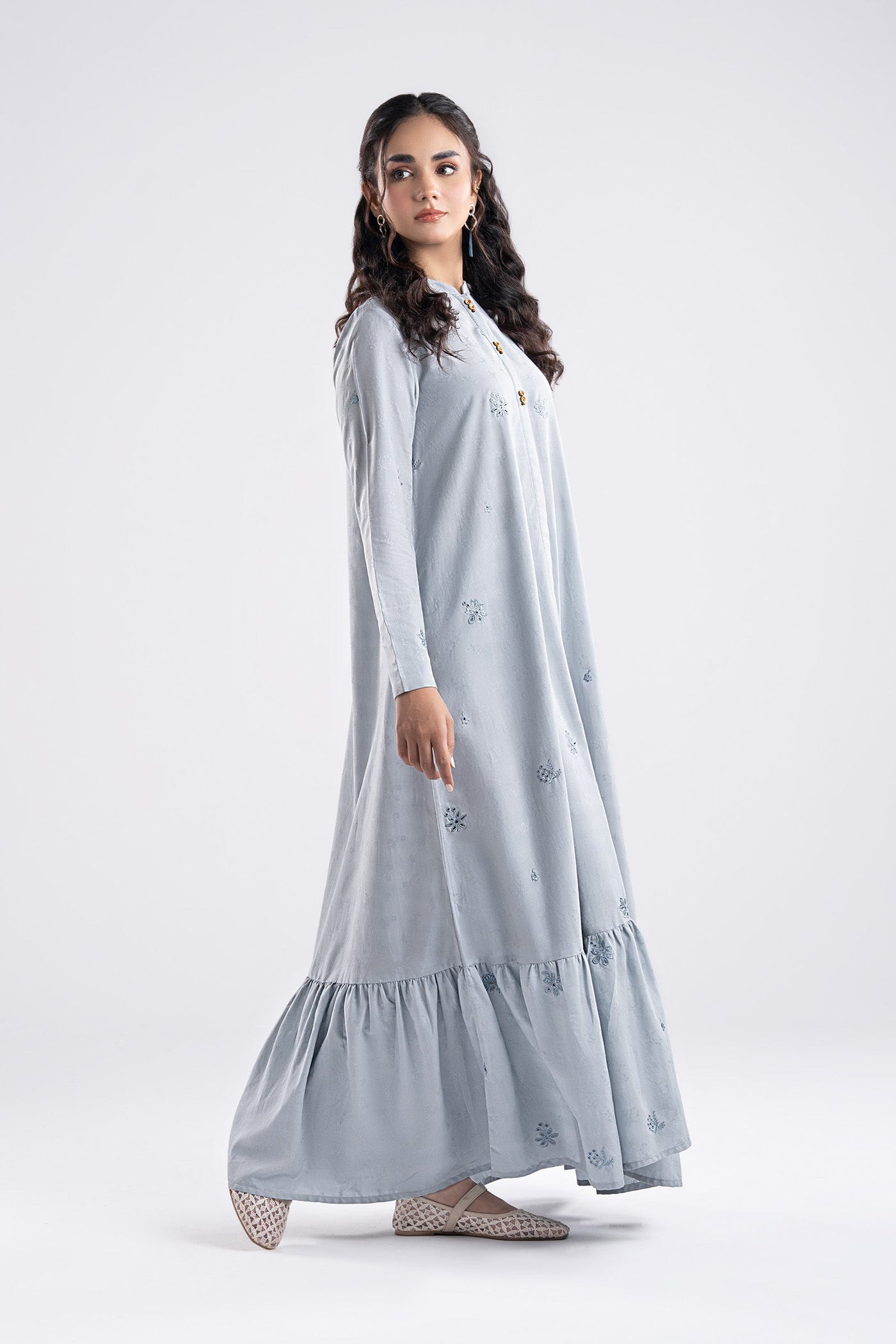 Embroidered Dobby Viscose Dress