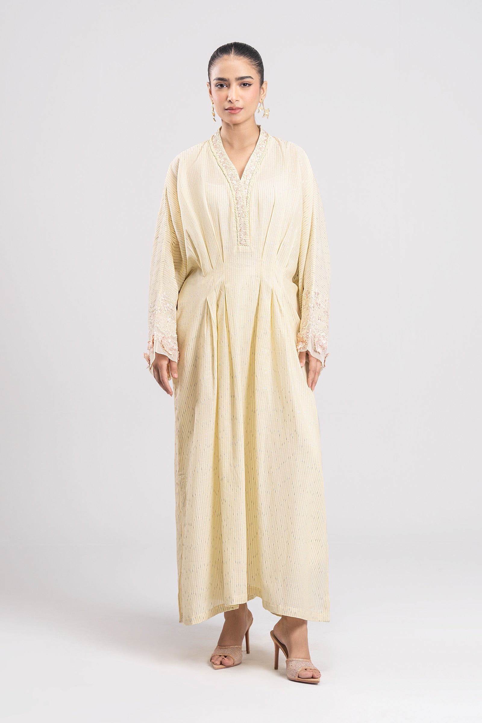 Embroidered Yarn dyed Kaftan