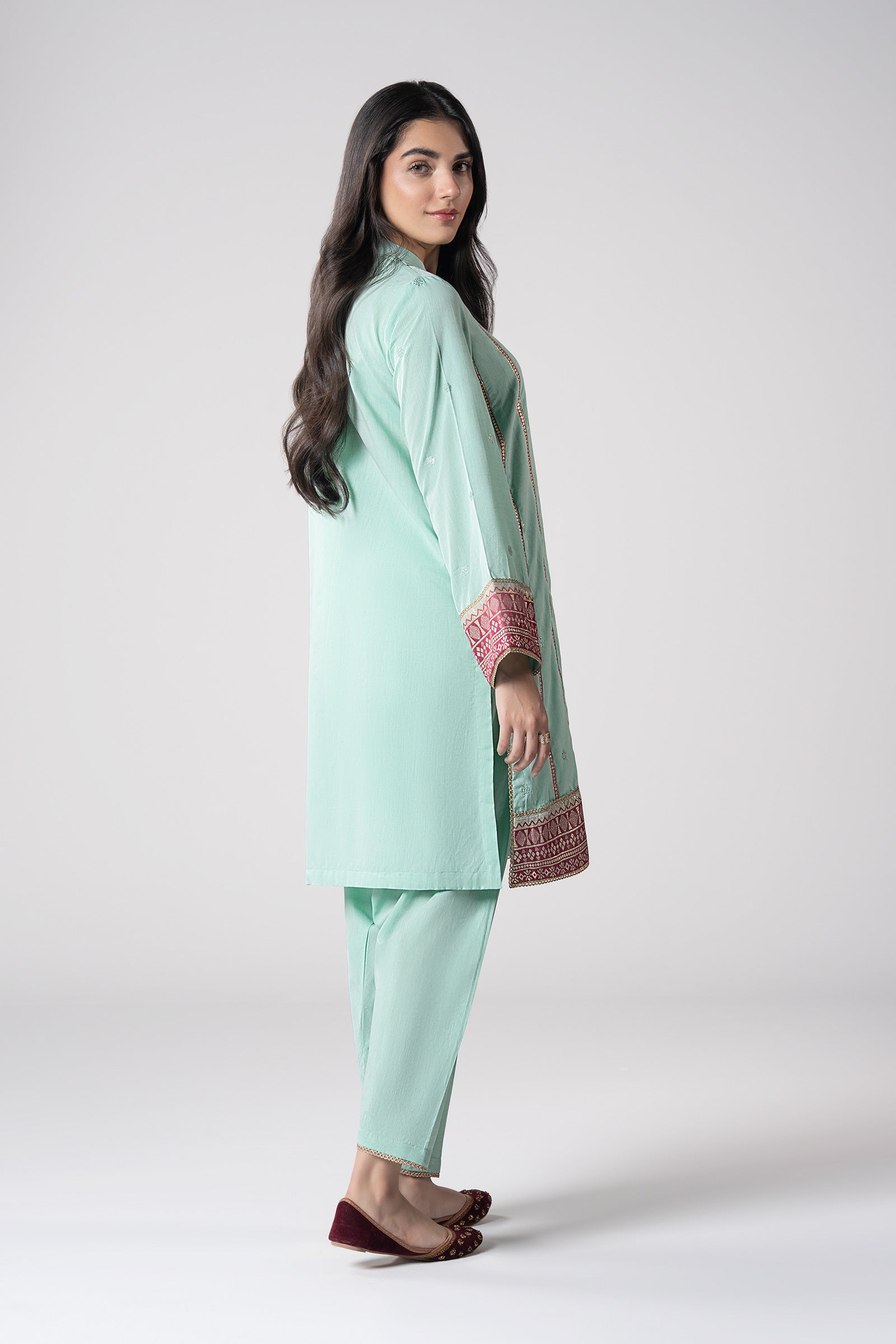 2 Pc Embroidered Two Tone Suit