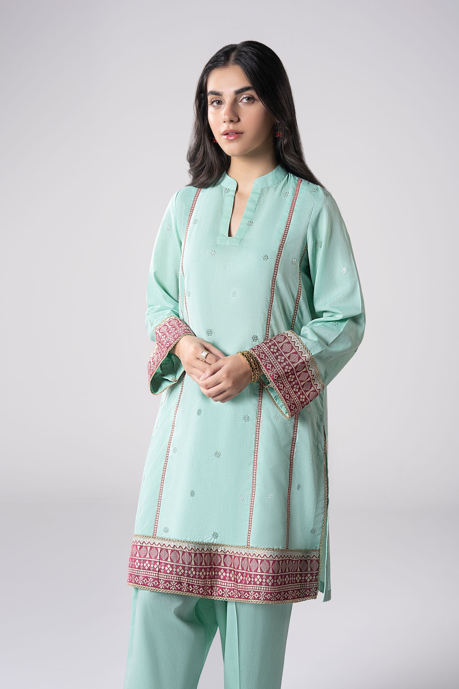 2 Pc Embroidered Two Tone Suit