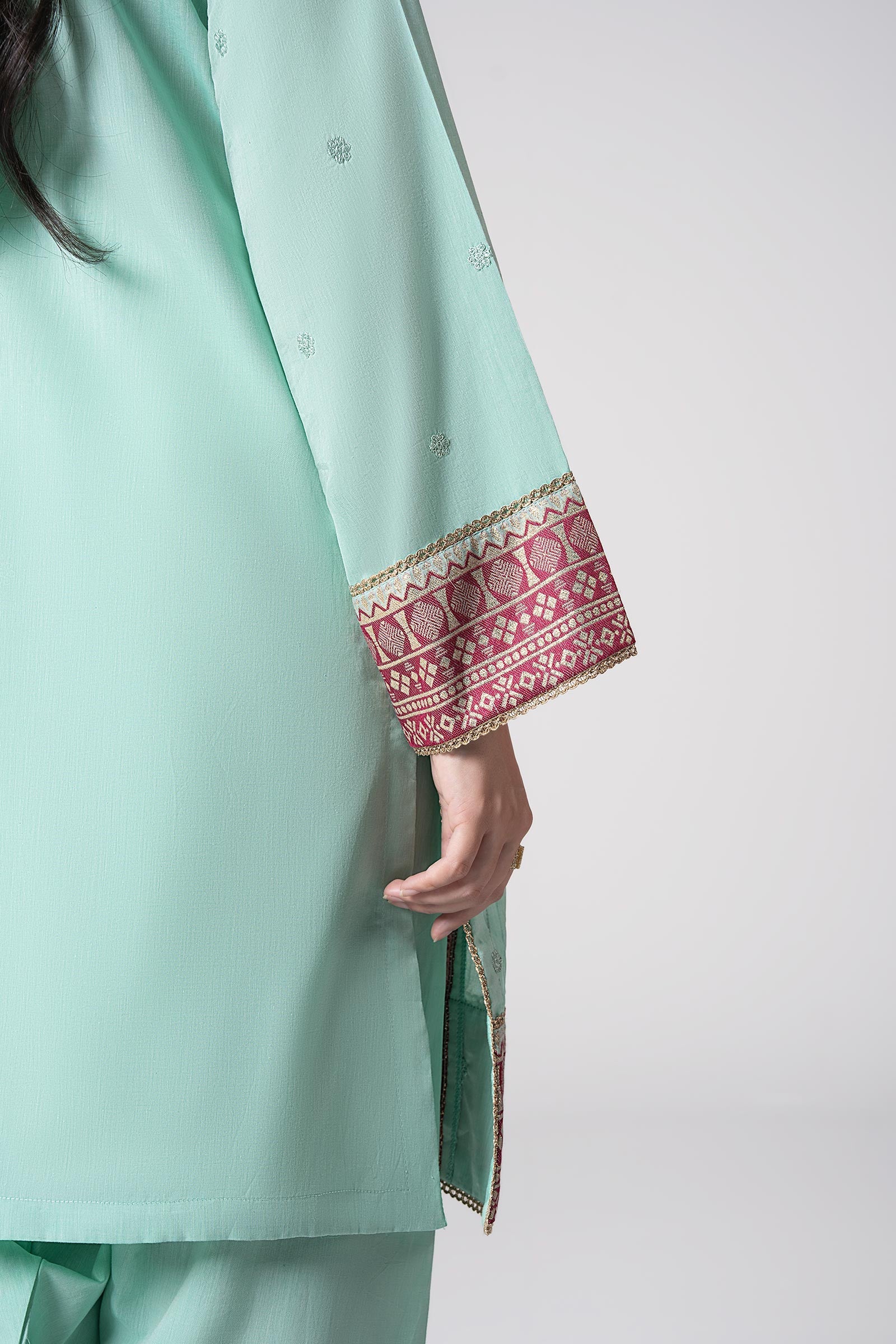 2 Pc Embroidered Two Tone Suit