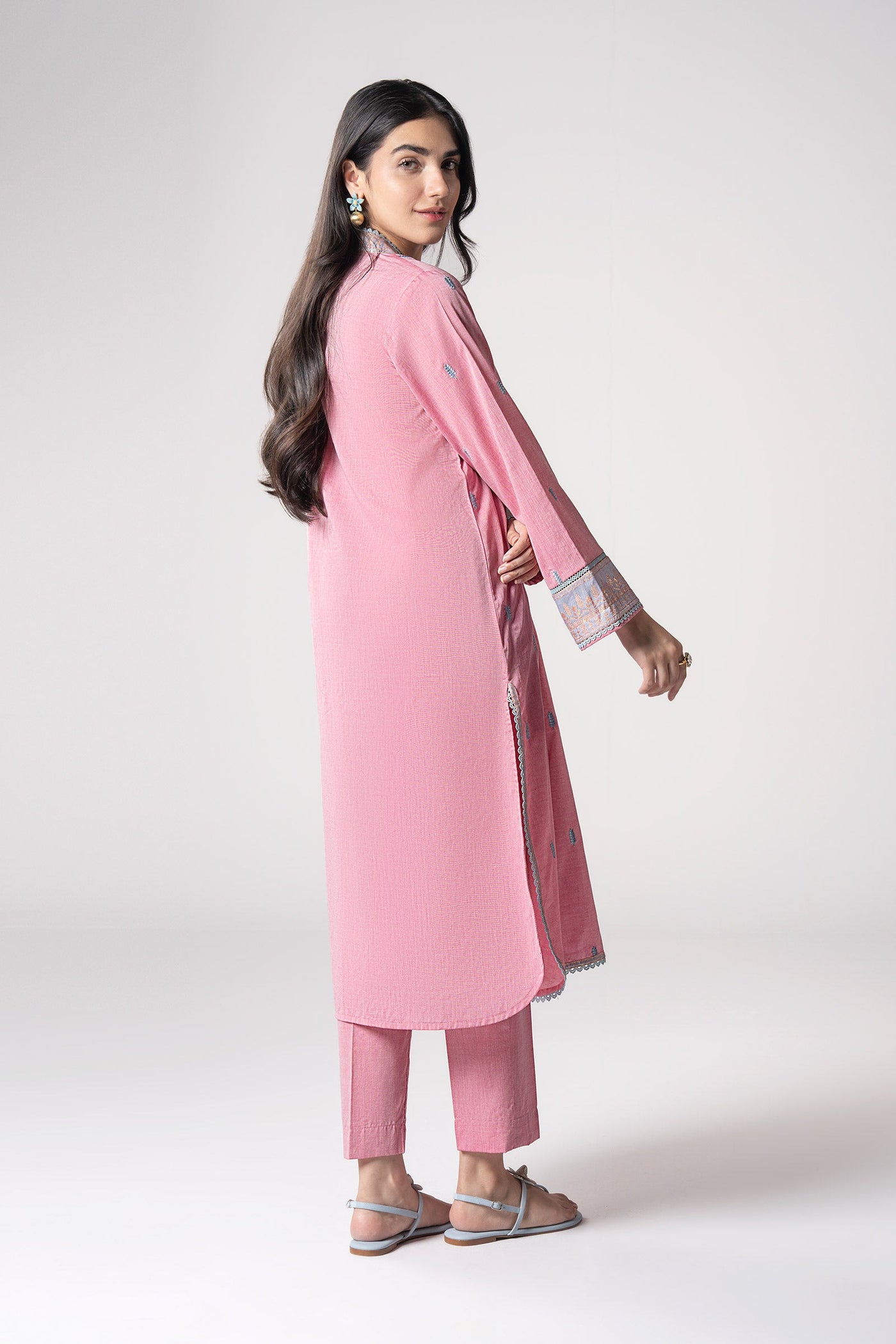 2 Pc Embroidered Two Tone Suit