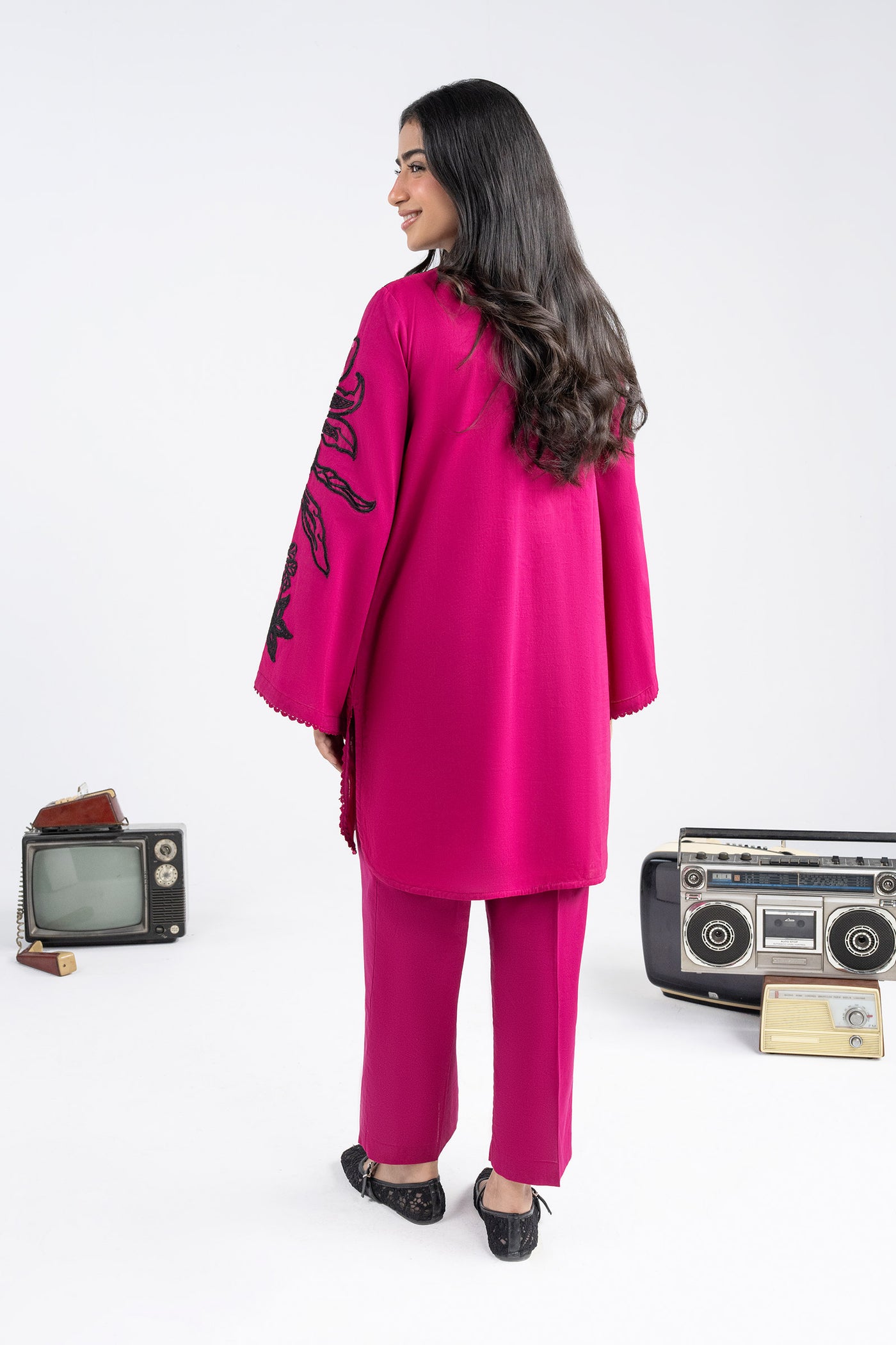2 Pc Embroidered Crosshatch Lawn Suit