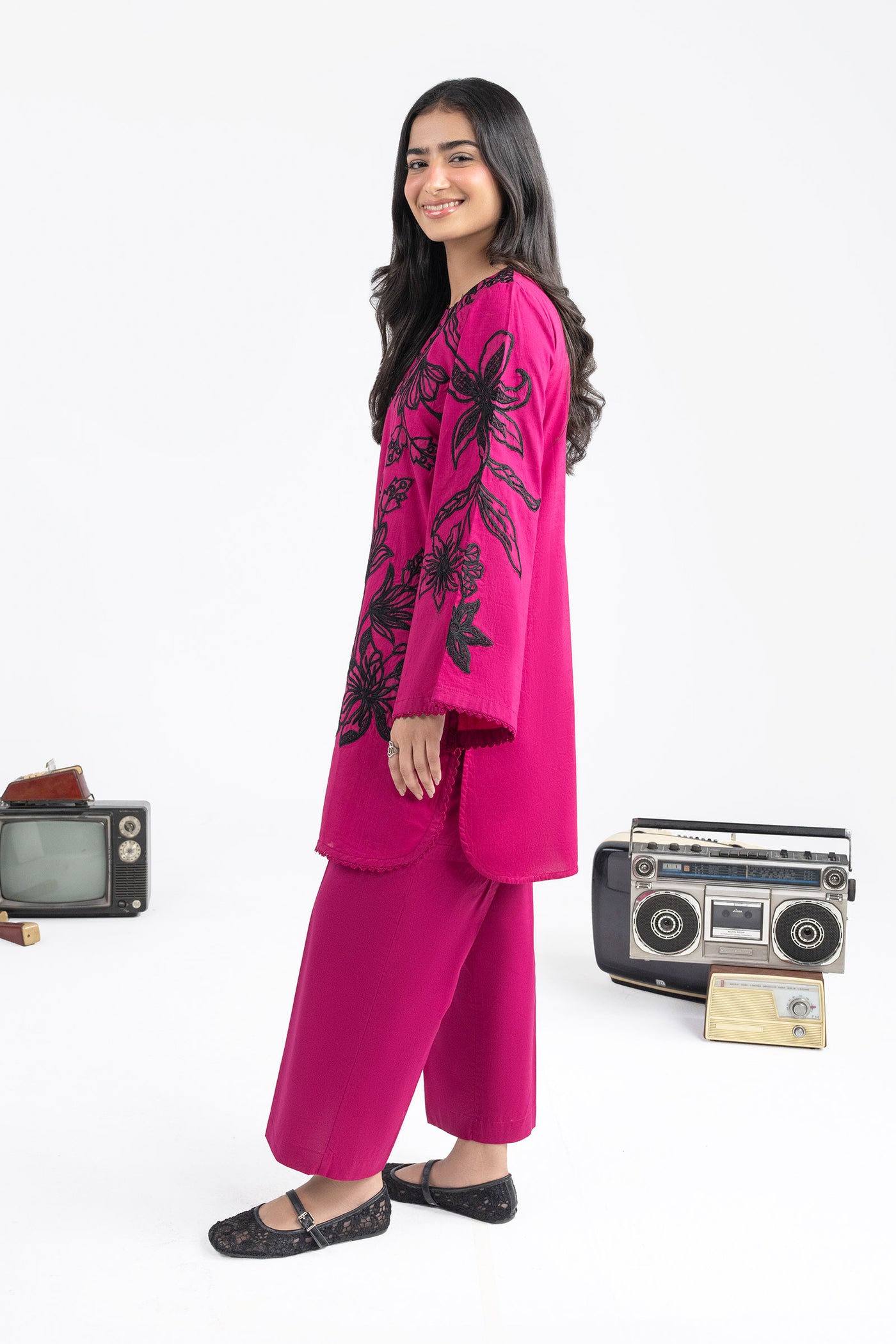 2 Pc Embroidered Crosshatch Lawn Suit