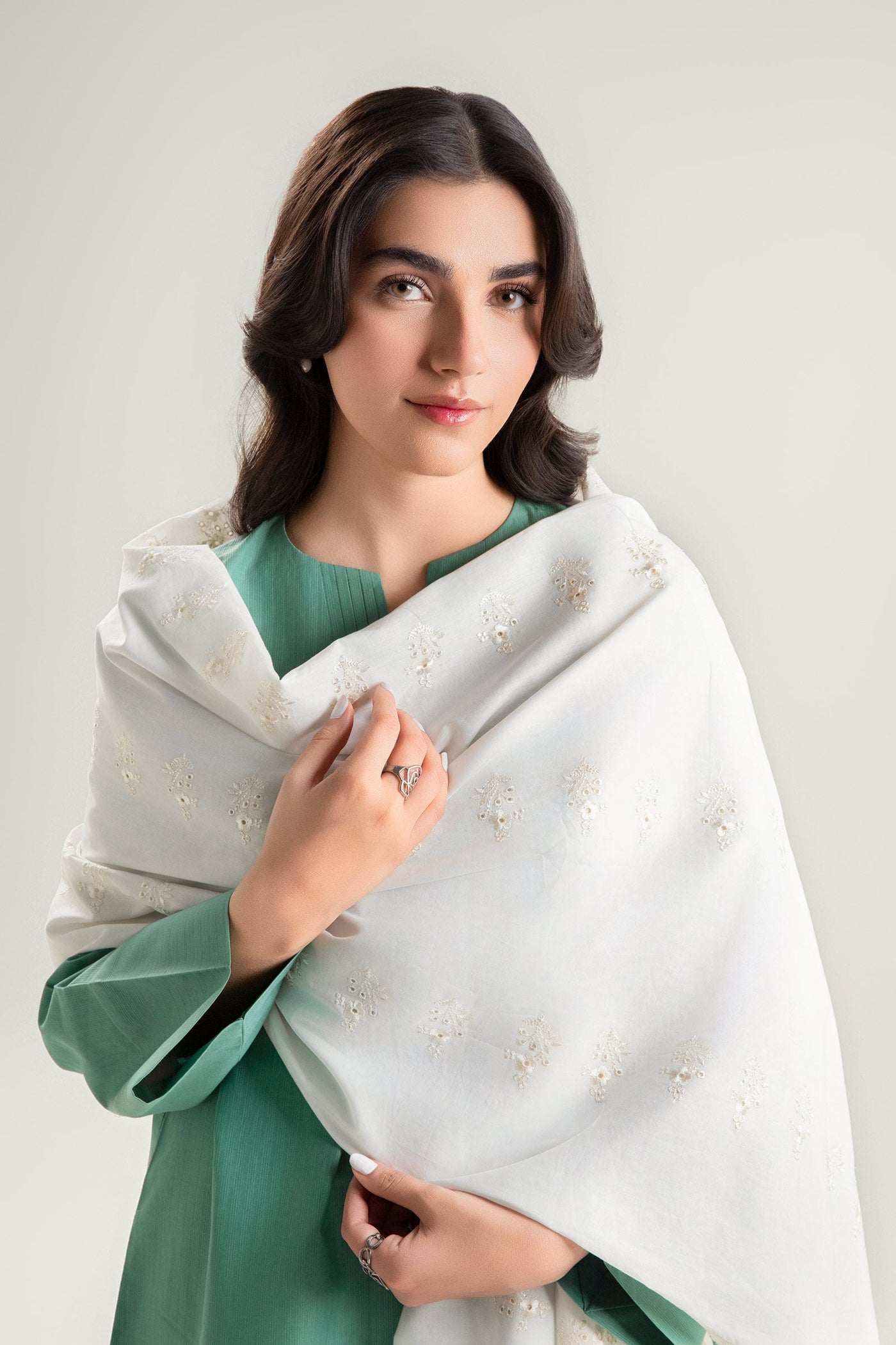 Embroidered Lawn Dupatta | MB-CS25-202