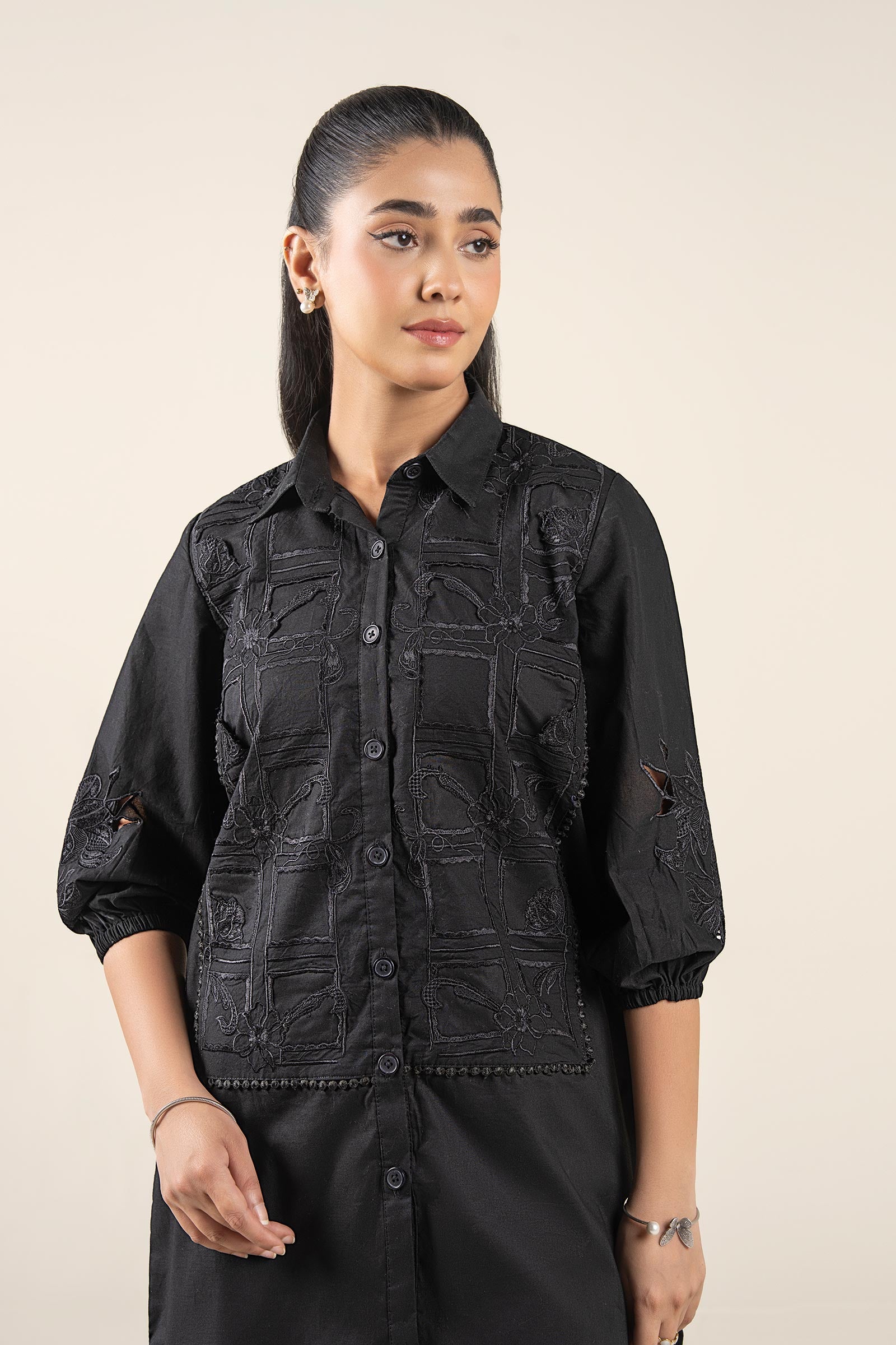 2 Pc Embroidered Cambric Suit