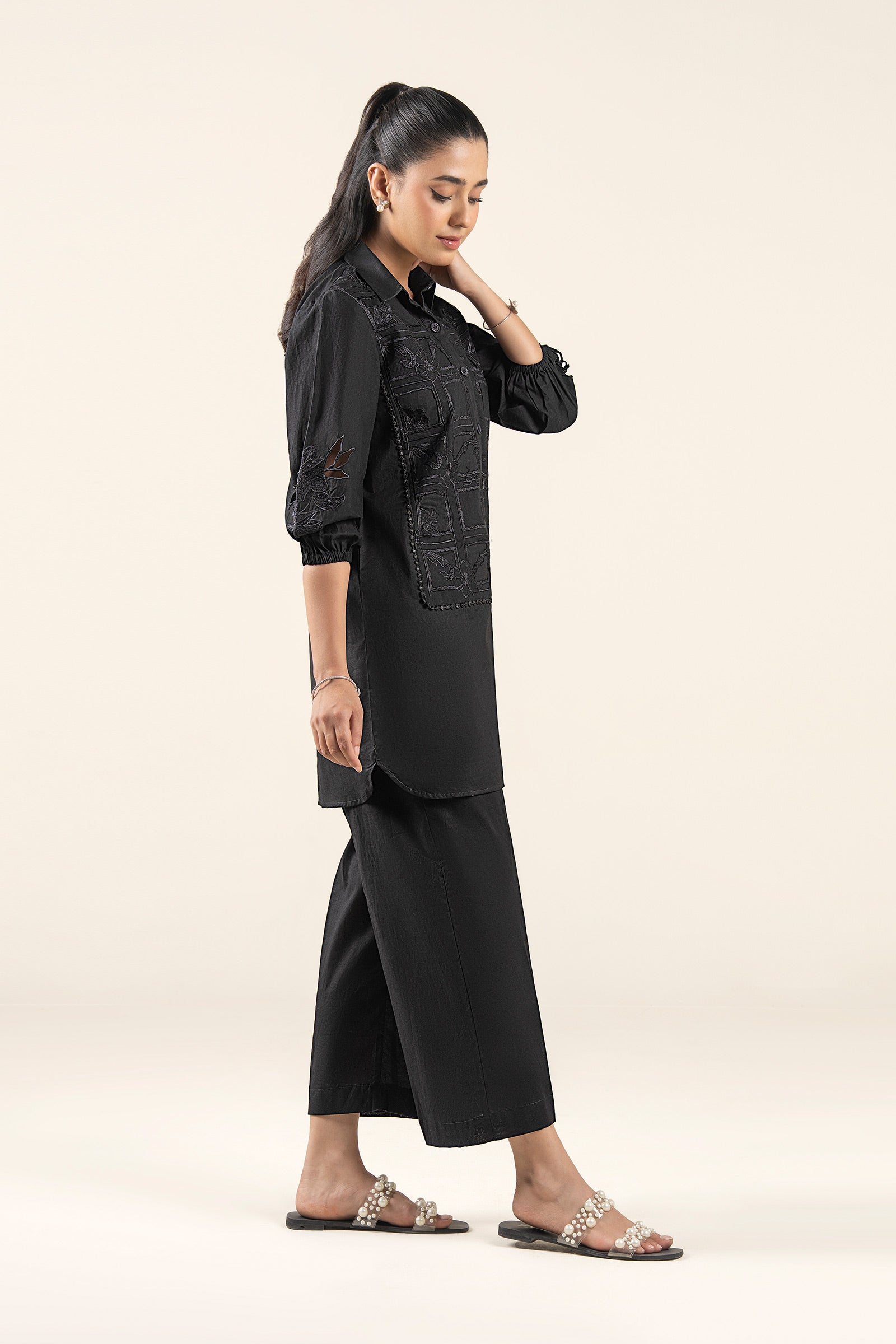 2 Pc Embroidered Cambric Suit