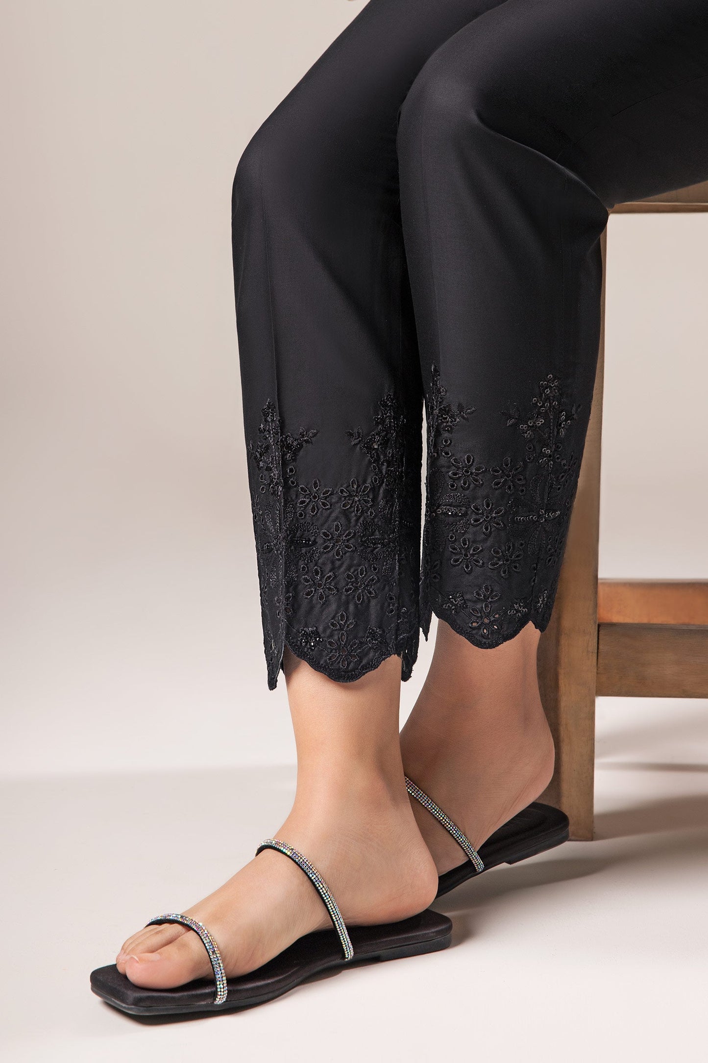 Embroidered Cambric Trouser