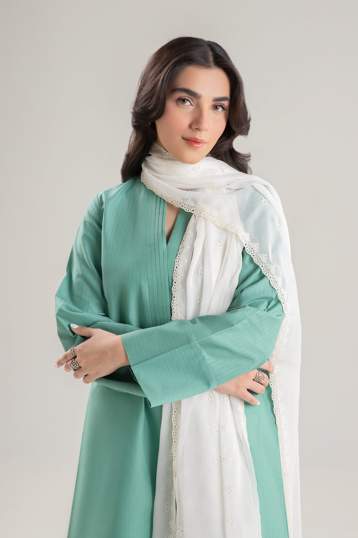 Embroidered Chiffon Dupatta | MB-CS25-28
