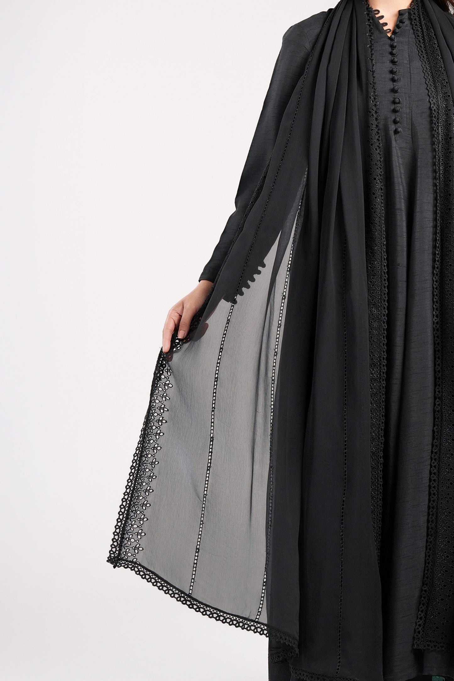 Embroidered Chiffon Dupatta
