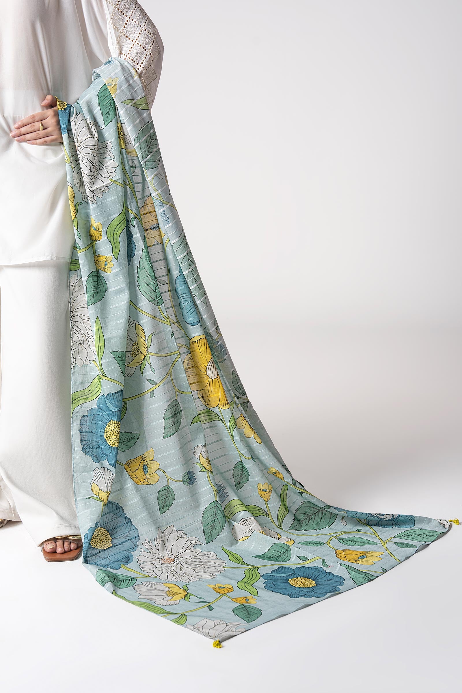 Printed Textured Voile Dupatta