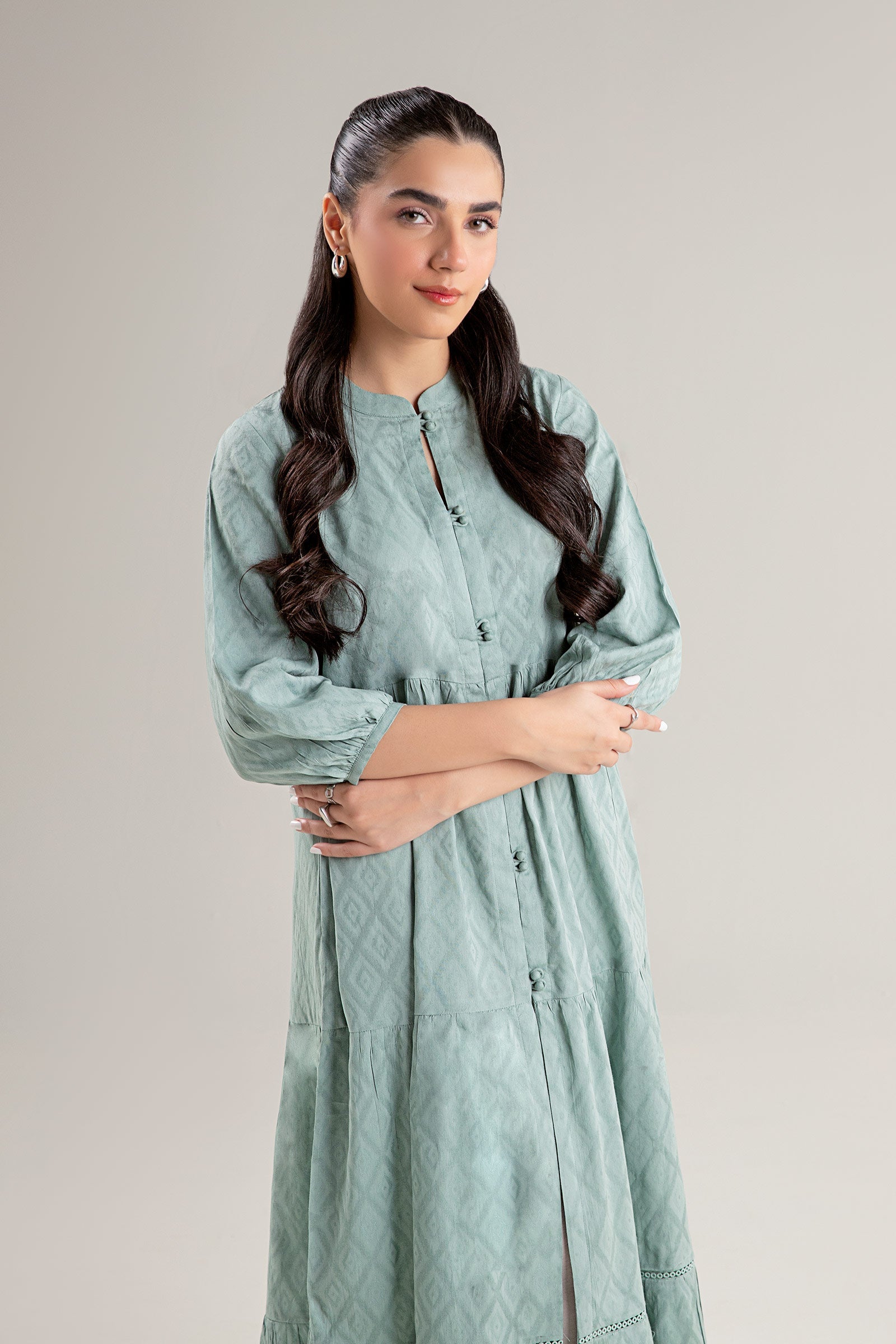 Dyed Dobby Viscose Dress